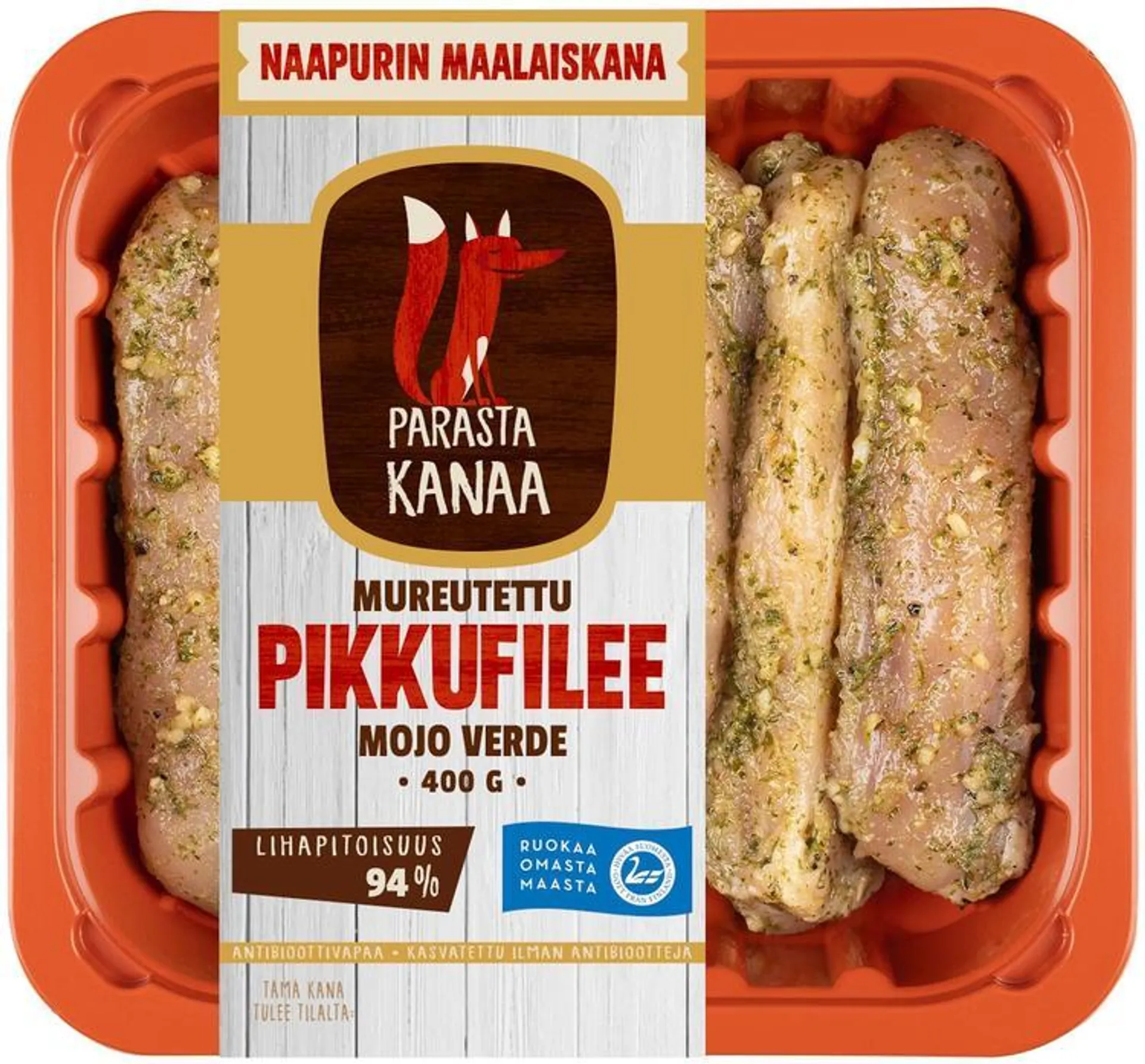 Naapurin Maalaiskanan mureutettu pikkufilee, mojo verde 400g