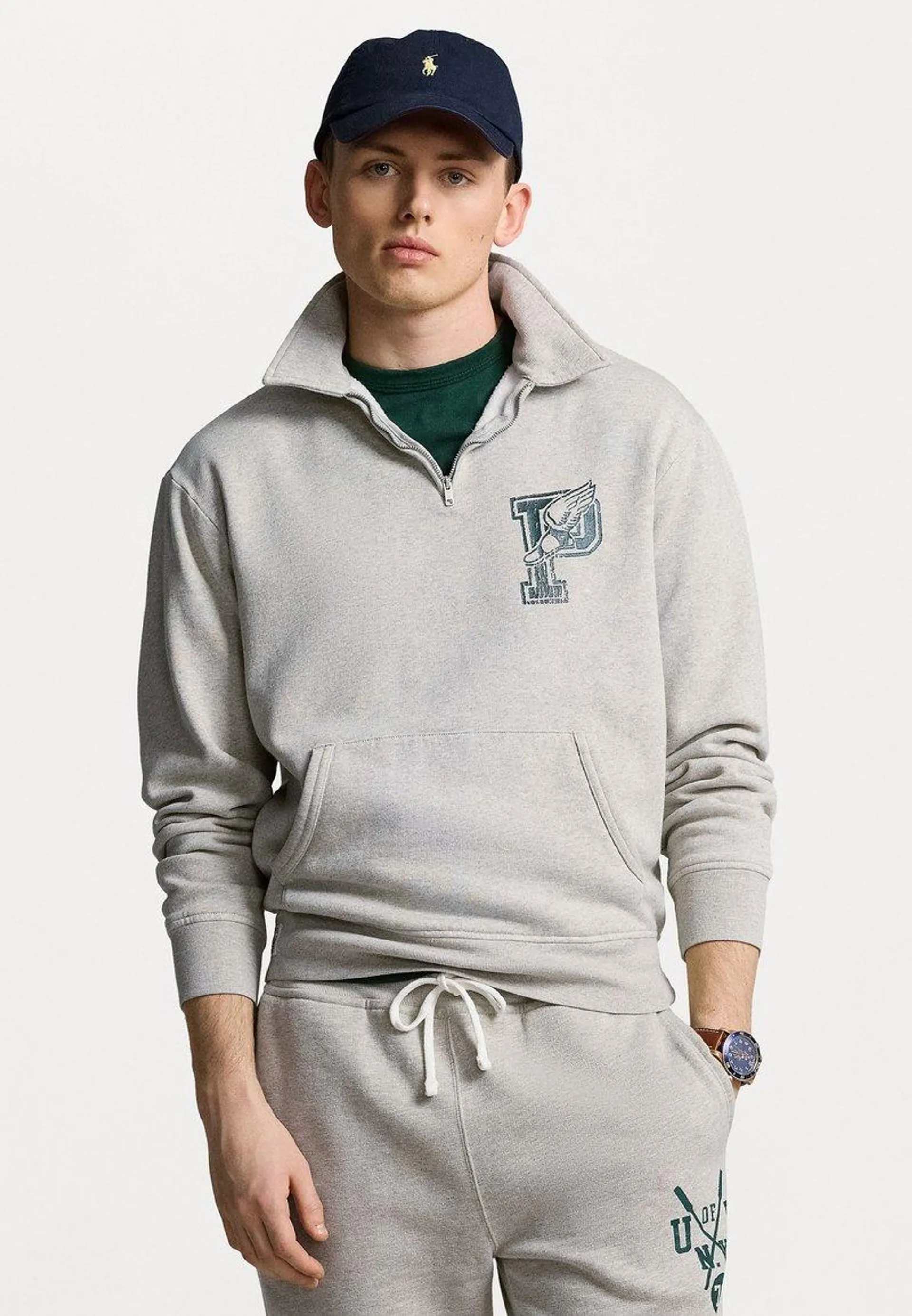 P WING FLEECE COLLARED SWEATSHIRT - Collegepaita