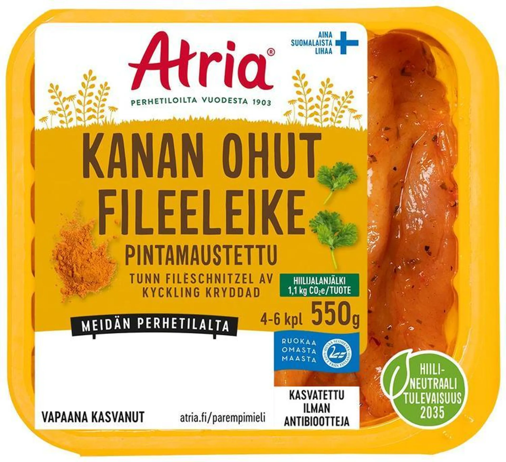 Atria Kanan Ohut Fileeleike Pintamaustettu 550g