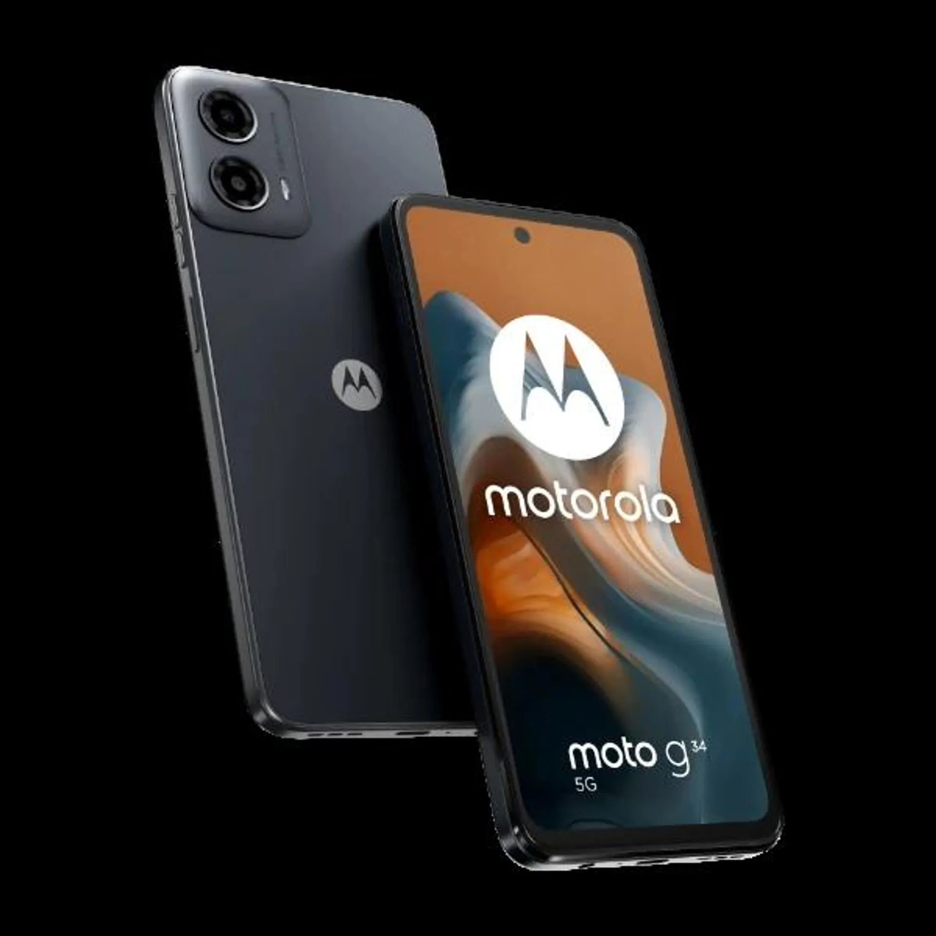 Motorola moto g34 5G 128 Gt PMMA-viimeistelyllä, Charcoal Black