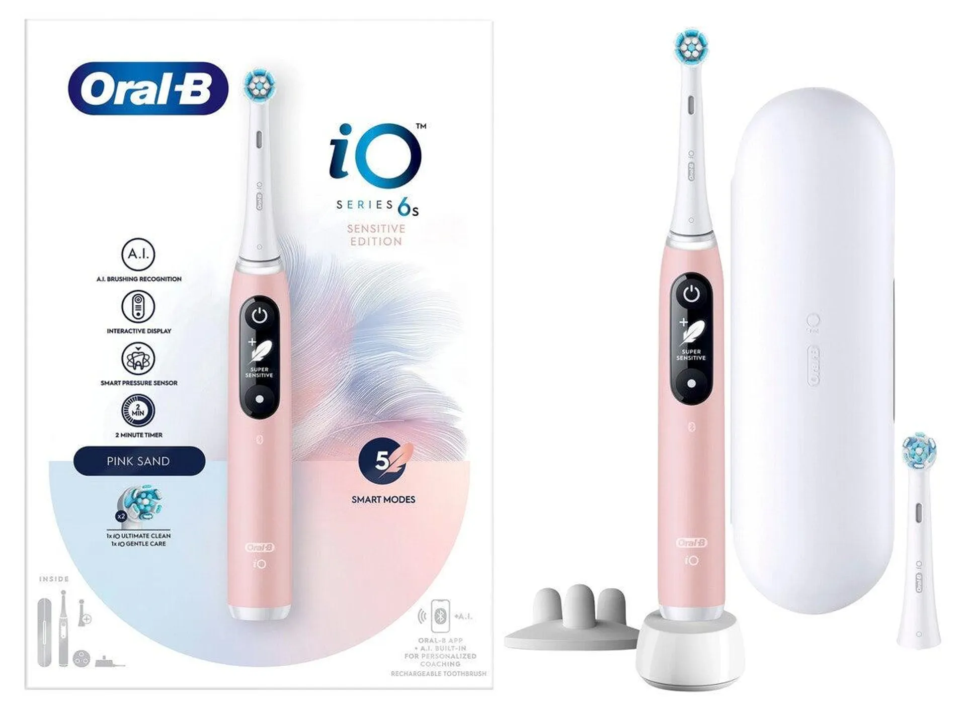 Oral-B iO 6 Sensitive Sähköhammasharja, 5 harjaustilaa