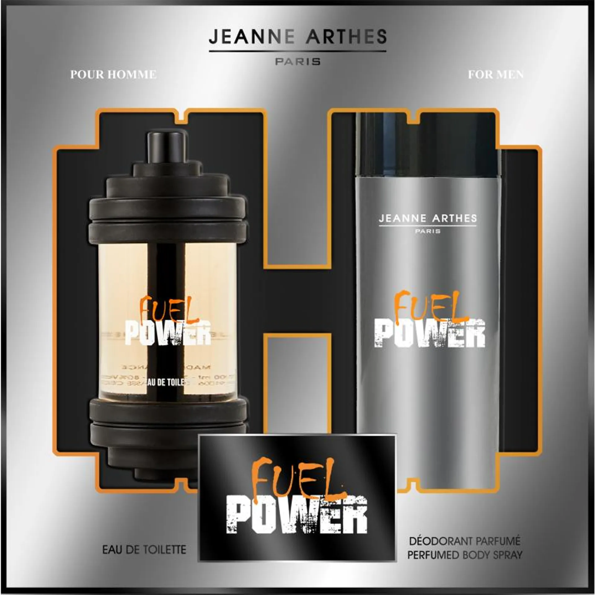 Lahjapakkaus Jeanne Arthes Fuel Power EdT + Body Spray