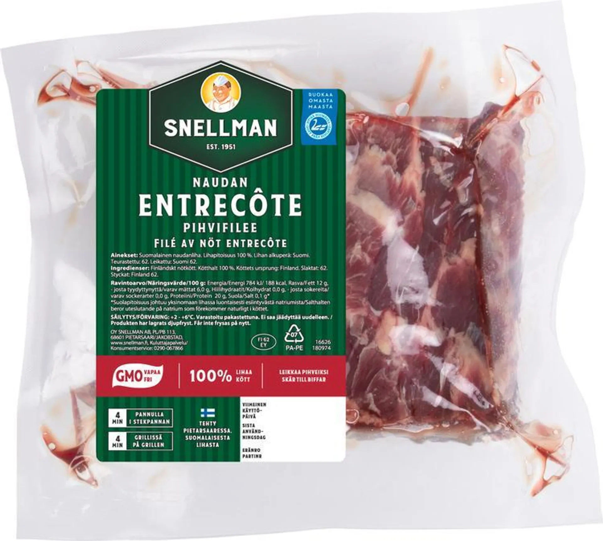 Snellman Naudan entrecoté pihvifilee n1kg