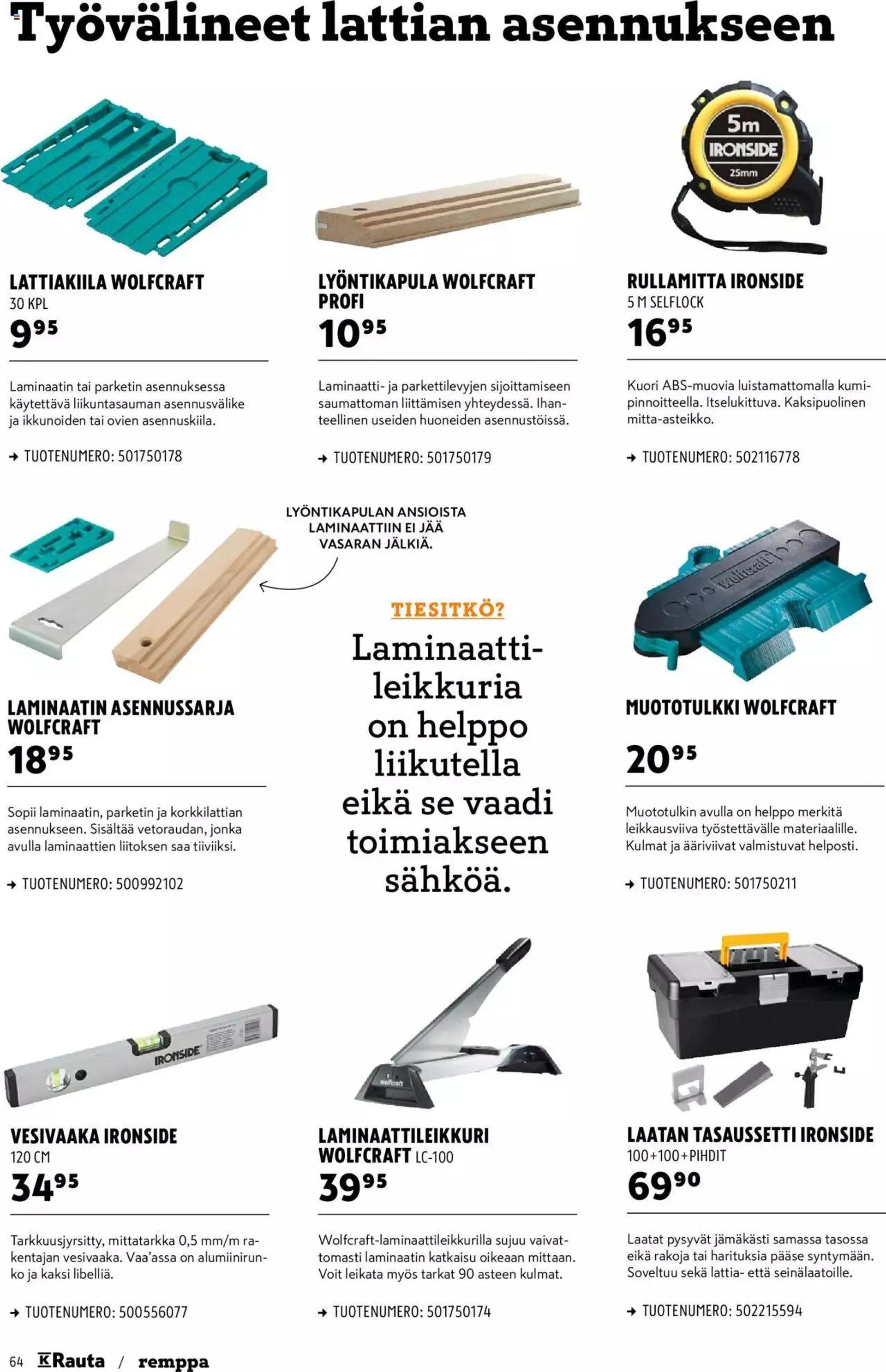 K-Rauta tarjoukset voimassa alkaen 8. tammikuuta - 30. tammikuuta 2024 - Tarjouslehti sivu 64