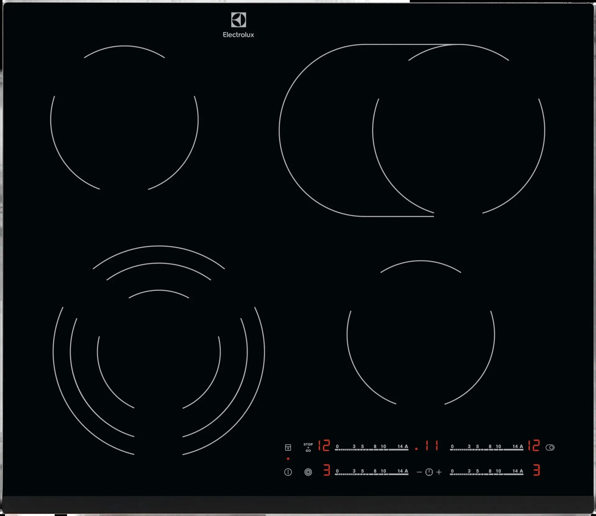 Electrolux keraaminen taso HOC650F musta reunus