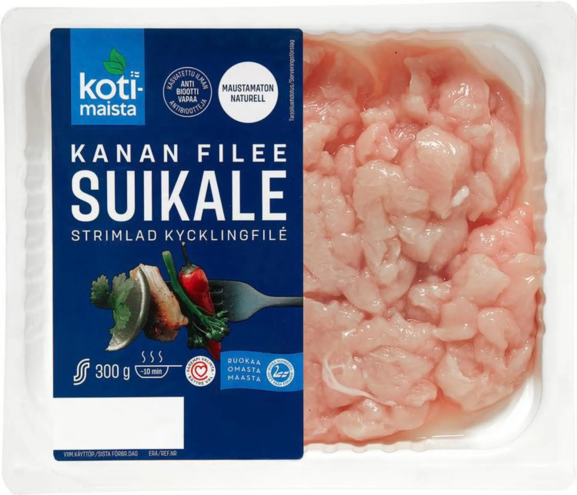 Kotimaista maustamaton kanan fileesuikale 300 g