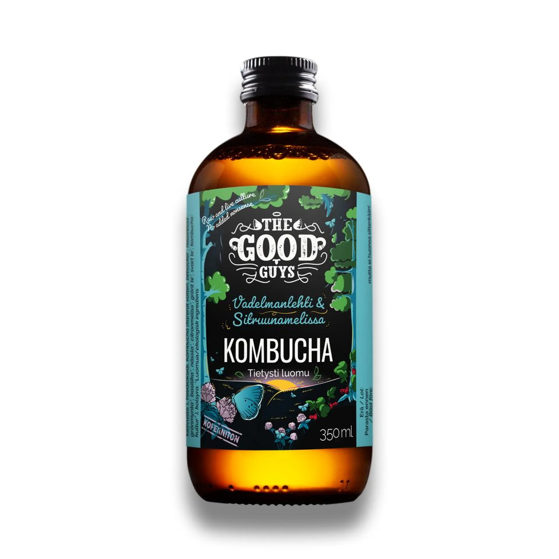 Kombucha, Vadelmanlehti & Sitruunamelissa, 350 ml