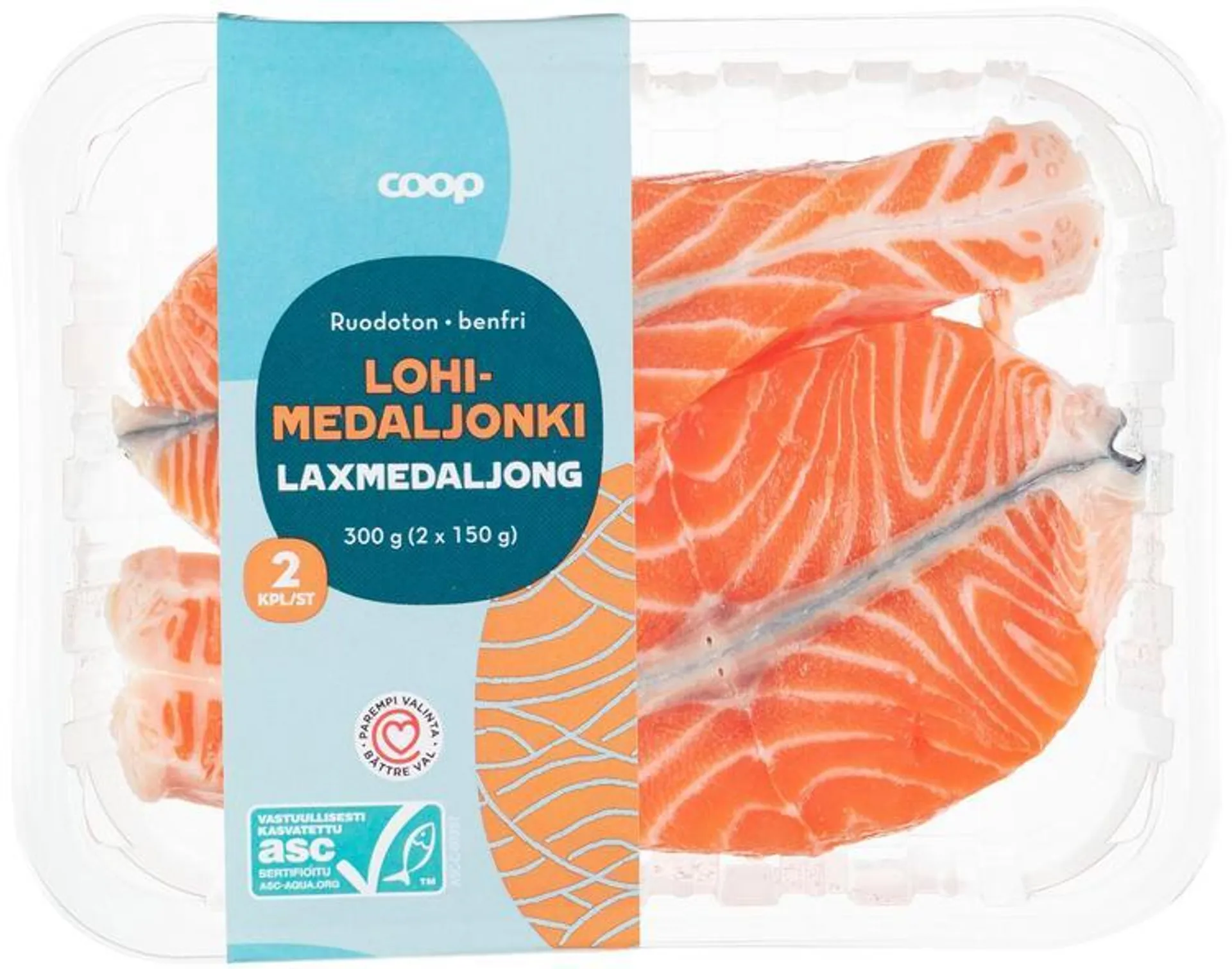 Coop ruodoton lohimedaljonki ASC 300 g