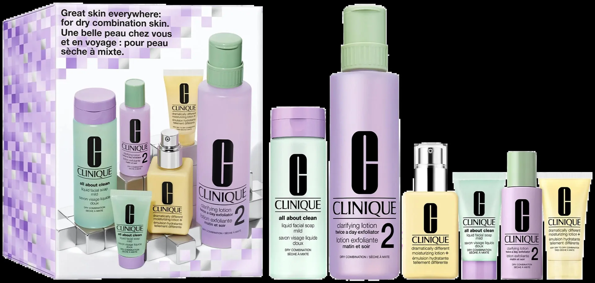 Clinique Great Skin Everywhere: For Dry Combination Skin ihonhoitopakkaus