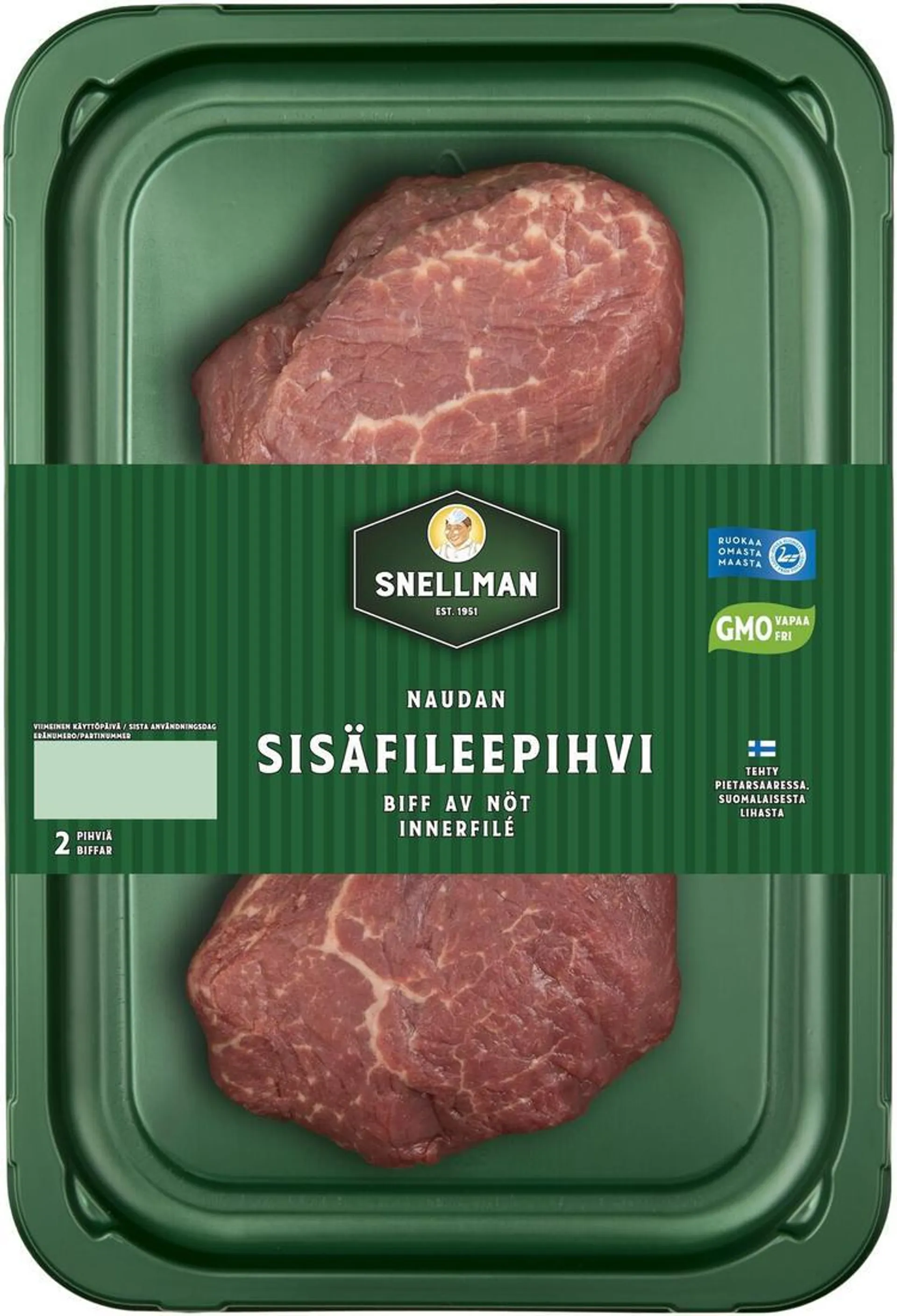 Snellman Naudan sisäfileepihvi 2 kpl n.300g