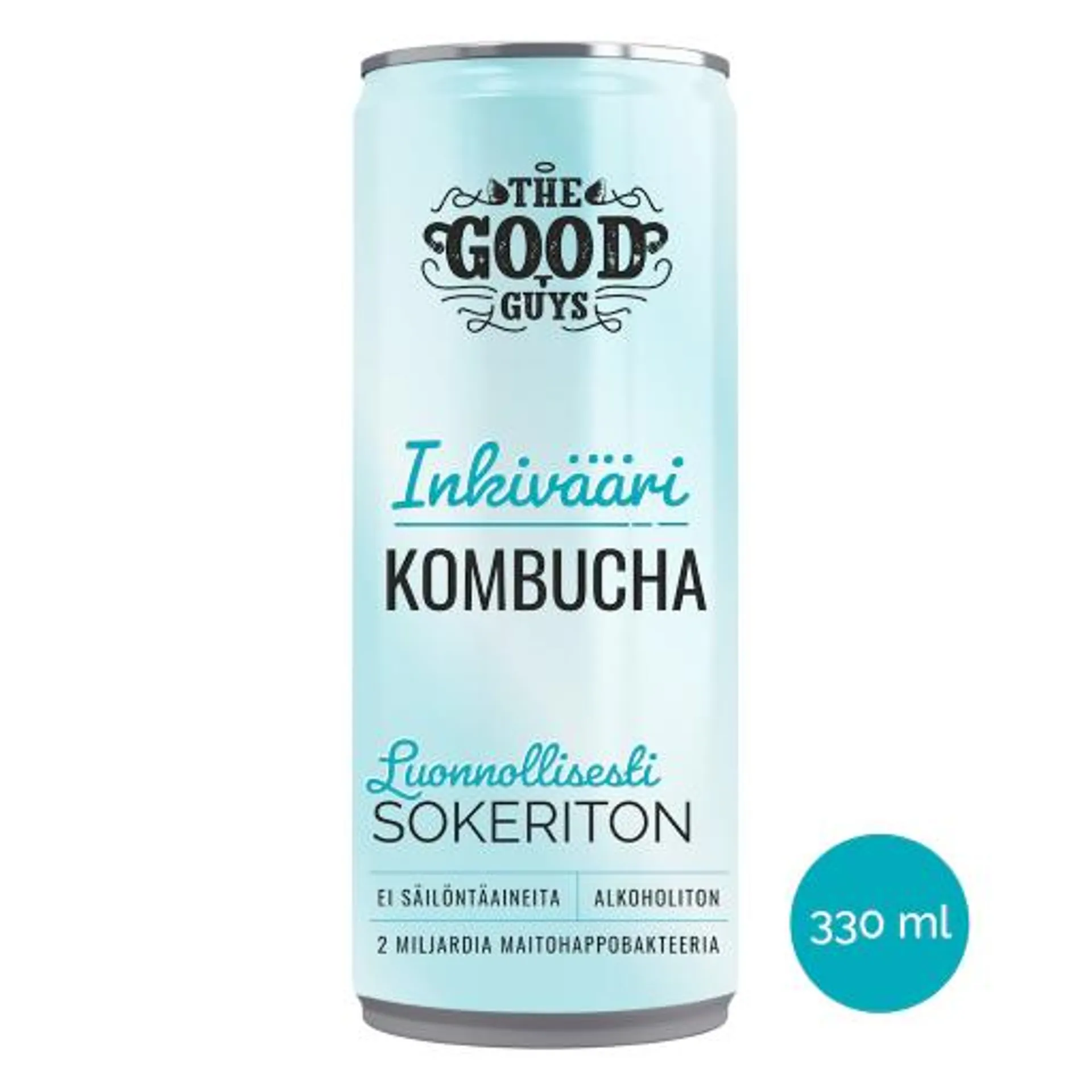 Kombucha Sokeriton Inkivääri, 330 ml