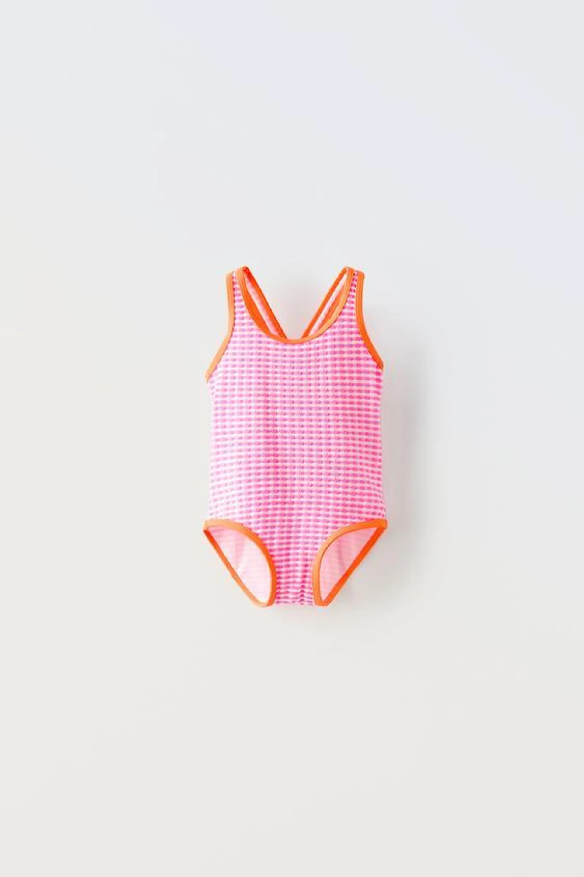 2-6 YEARS/ CONTRAST GINGHAM SWIMSUIT