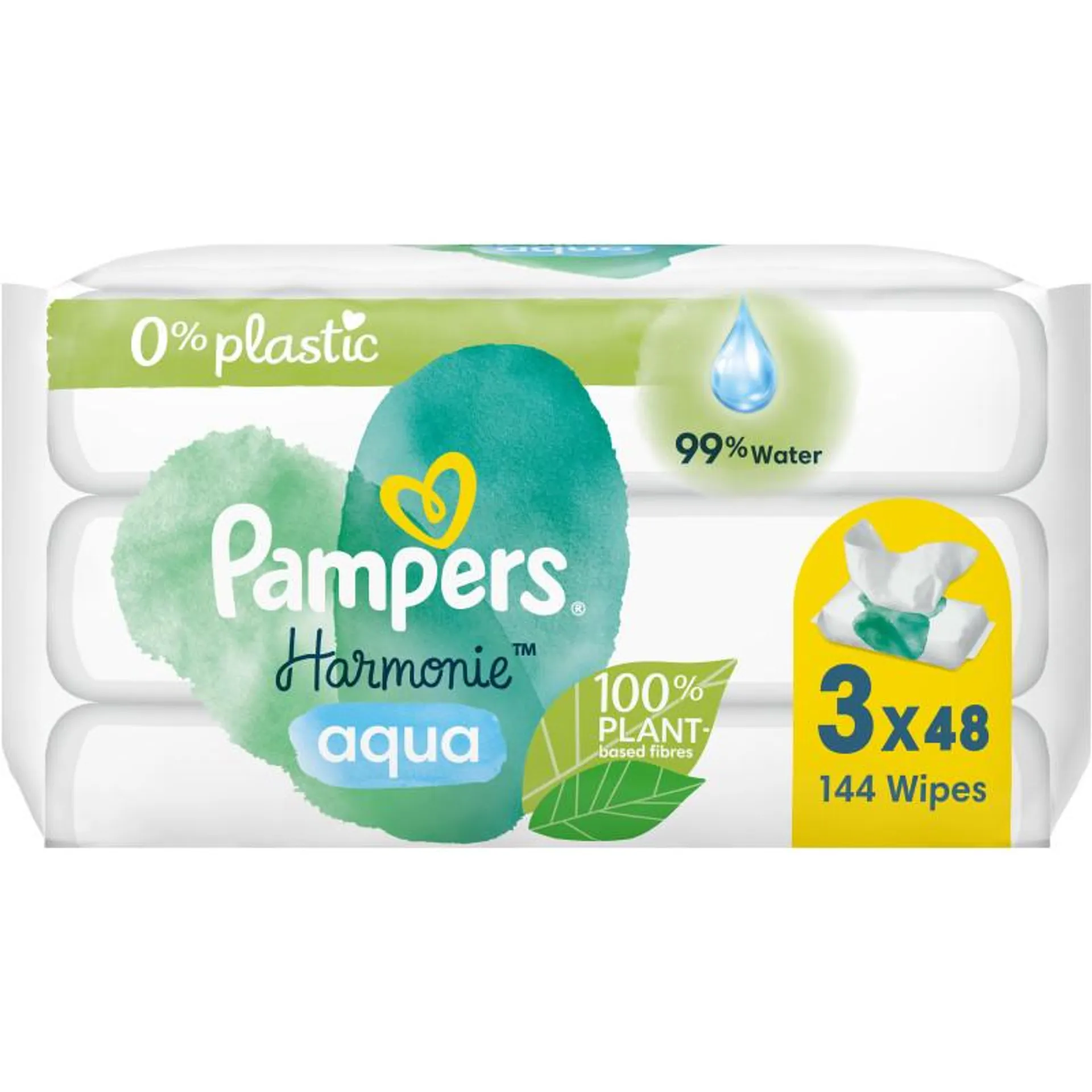 Puhdistuspyyhe Pampers 144 kpl Harmonie Aqua