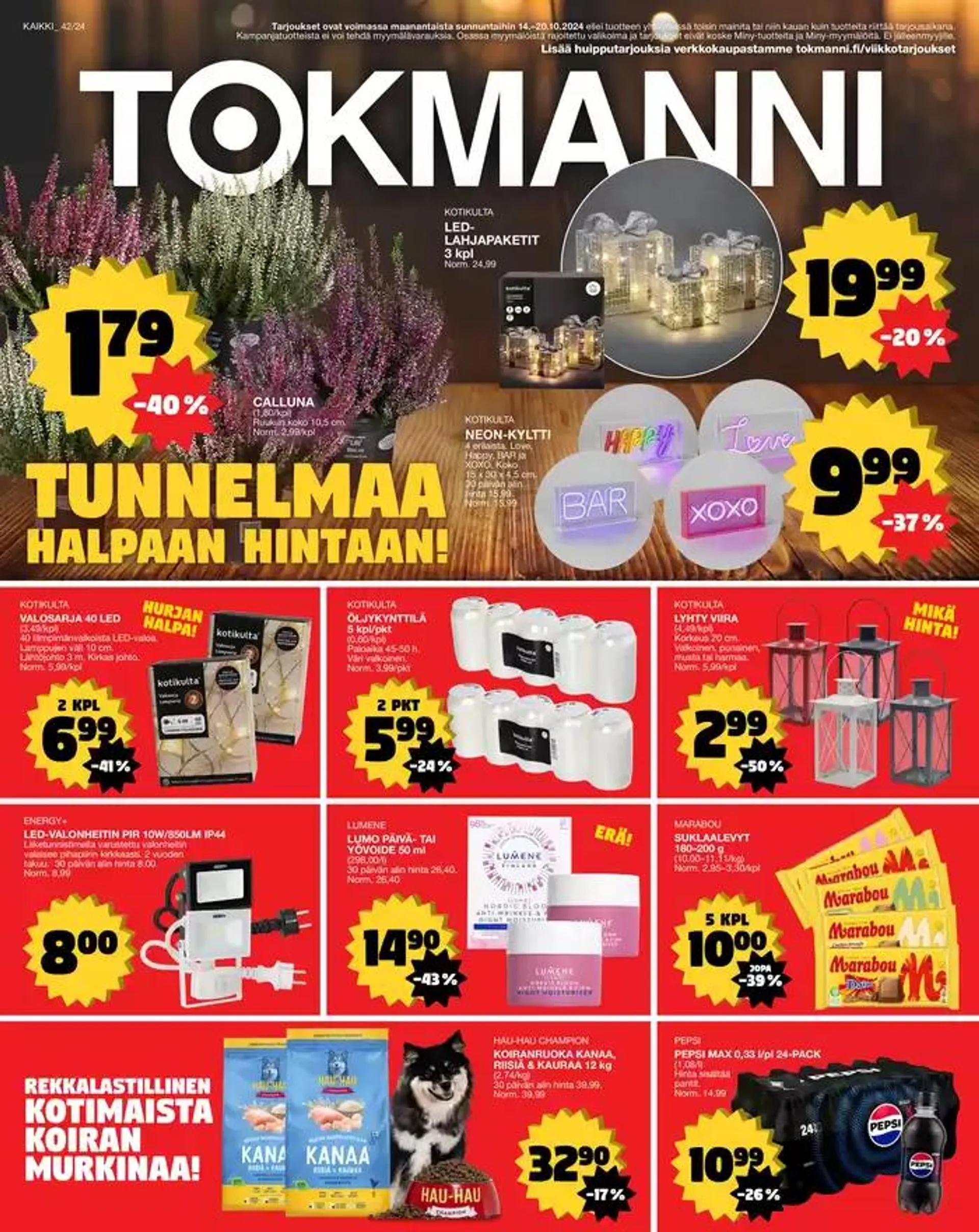 Tarjoussanomat voimassa alkaen 14. lokakuuta - 28. lokakuuta 2024 - Tarjouslehti sivu 1