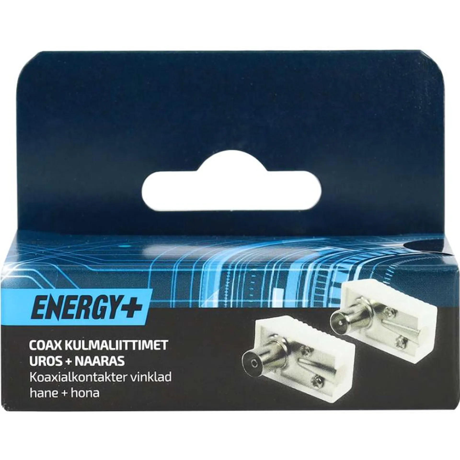 Kulmaliittimet Energy+ Coax uros + naaras