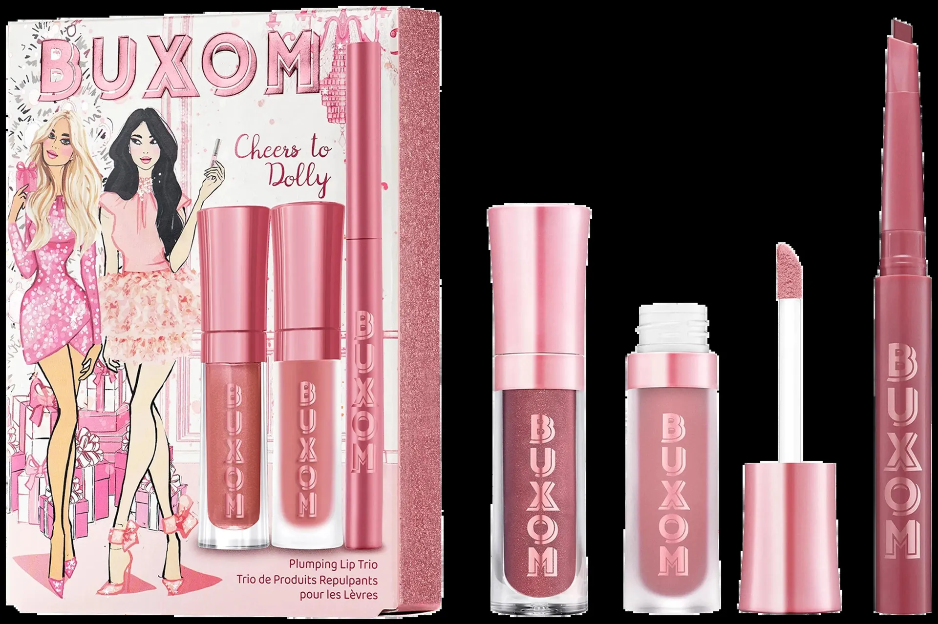 BUXOM Holiday Collection 2024 Cheers to Dolly Kit pakkaus