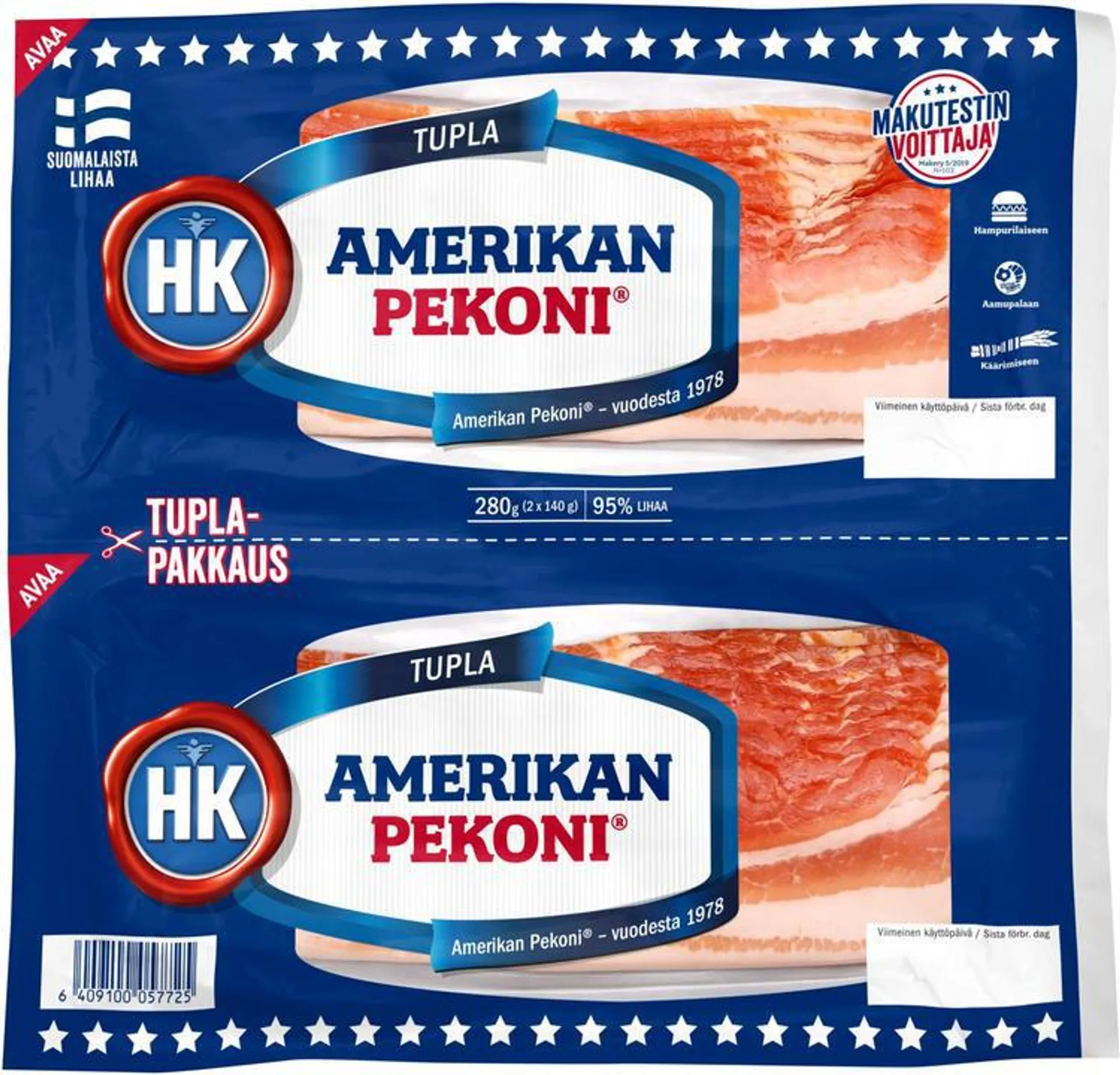 HK Amerikan pekoni® Tuplapakkaus 280 g