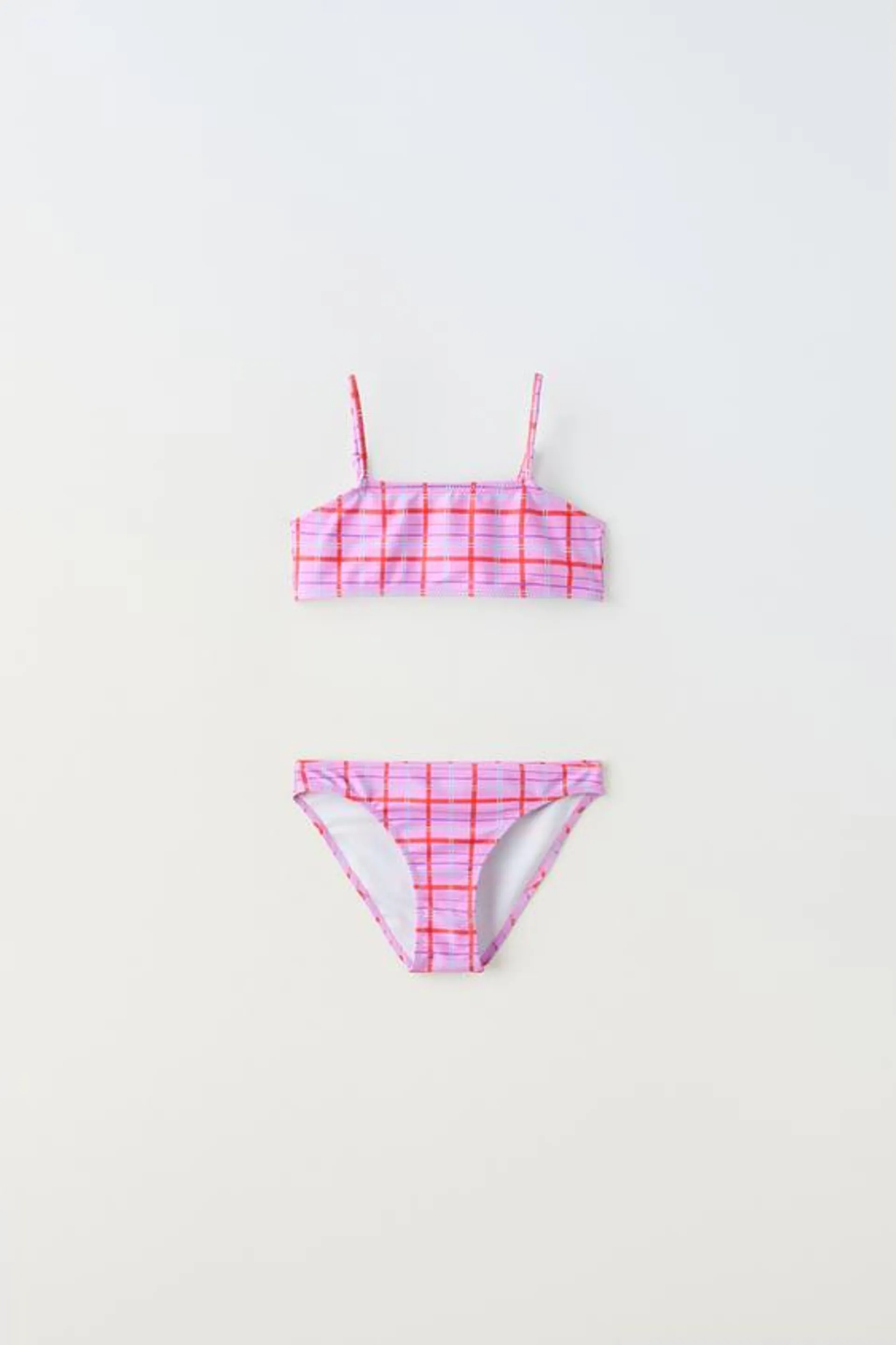 6-14 YEARS/ STRIPED CHECK BIKINI SET