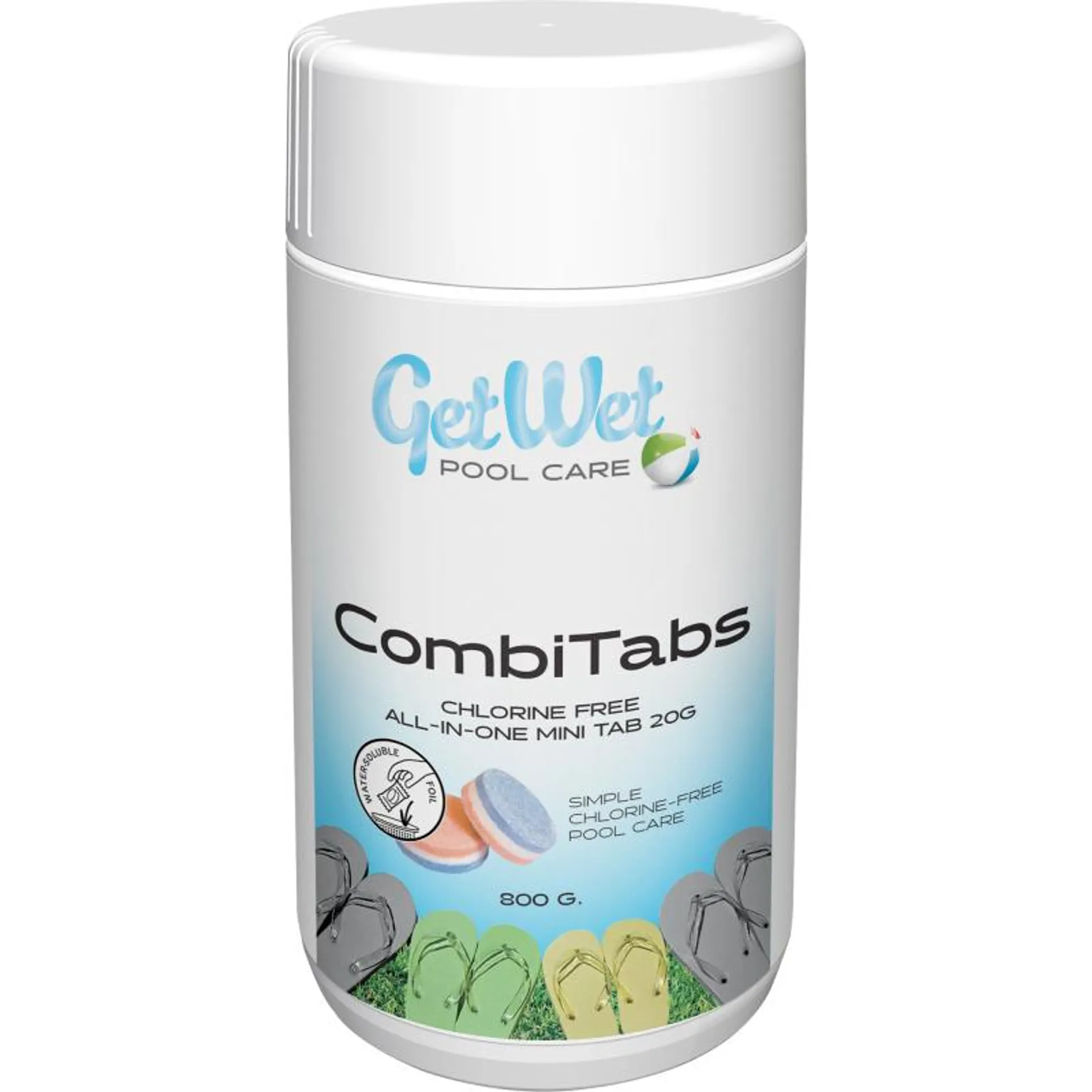 Aktiivihappi GetWet Combitabs Chlorfree 20 g / 800 g