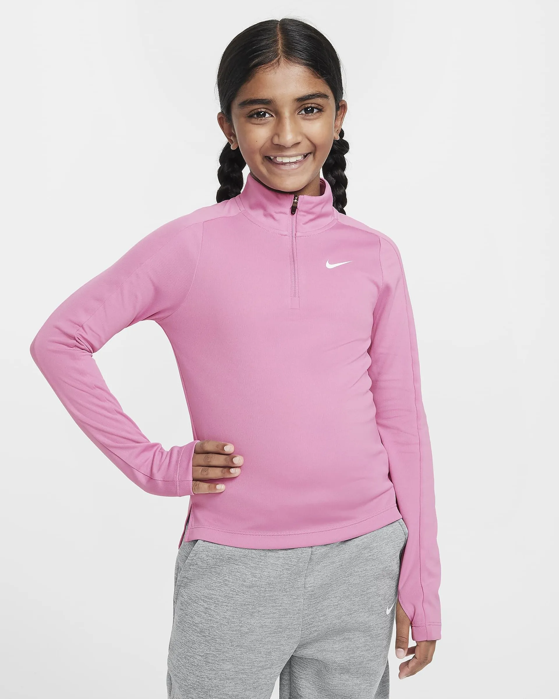 Older Kids' (Girls') Long-Sleeve 1/2-Zip Top