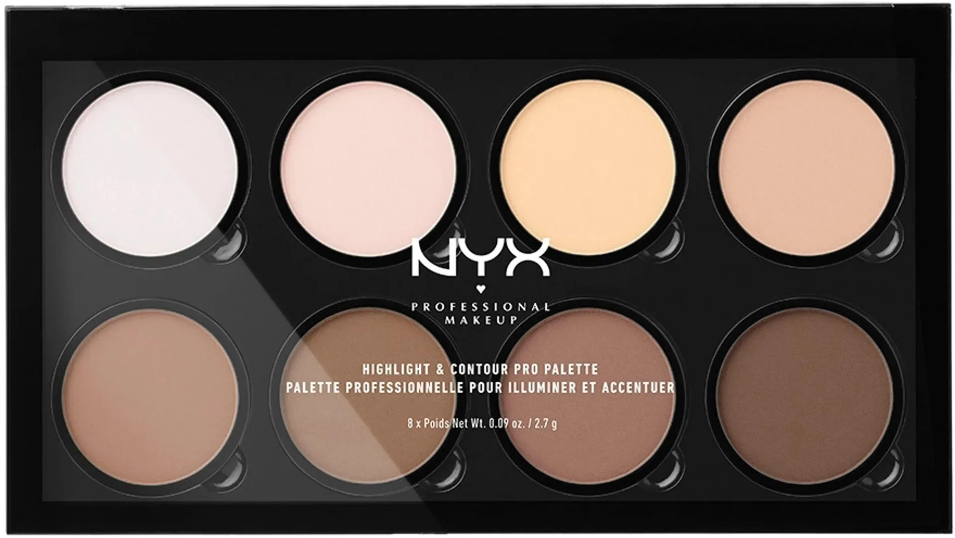 NYX Professional Makeup Highlight & Contour Pro Palette korostusväripaletti 8 x 2,7 g