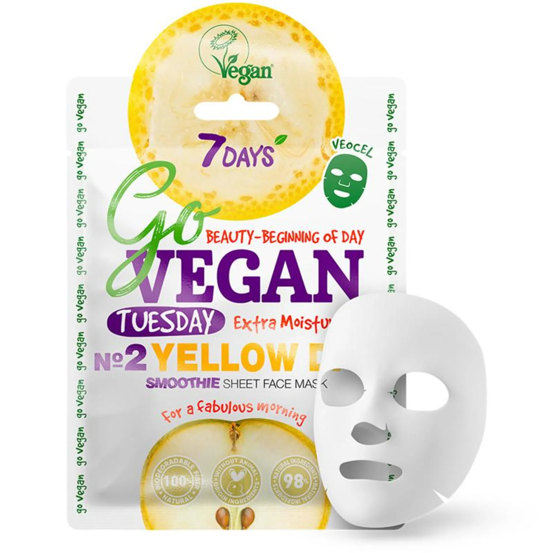 Kangasnaamio 7Days 25 g GoVEGAN Tuesday Yellow Day