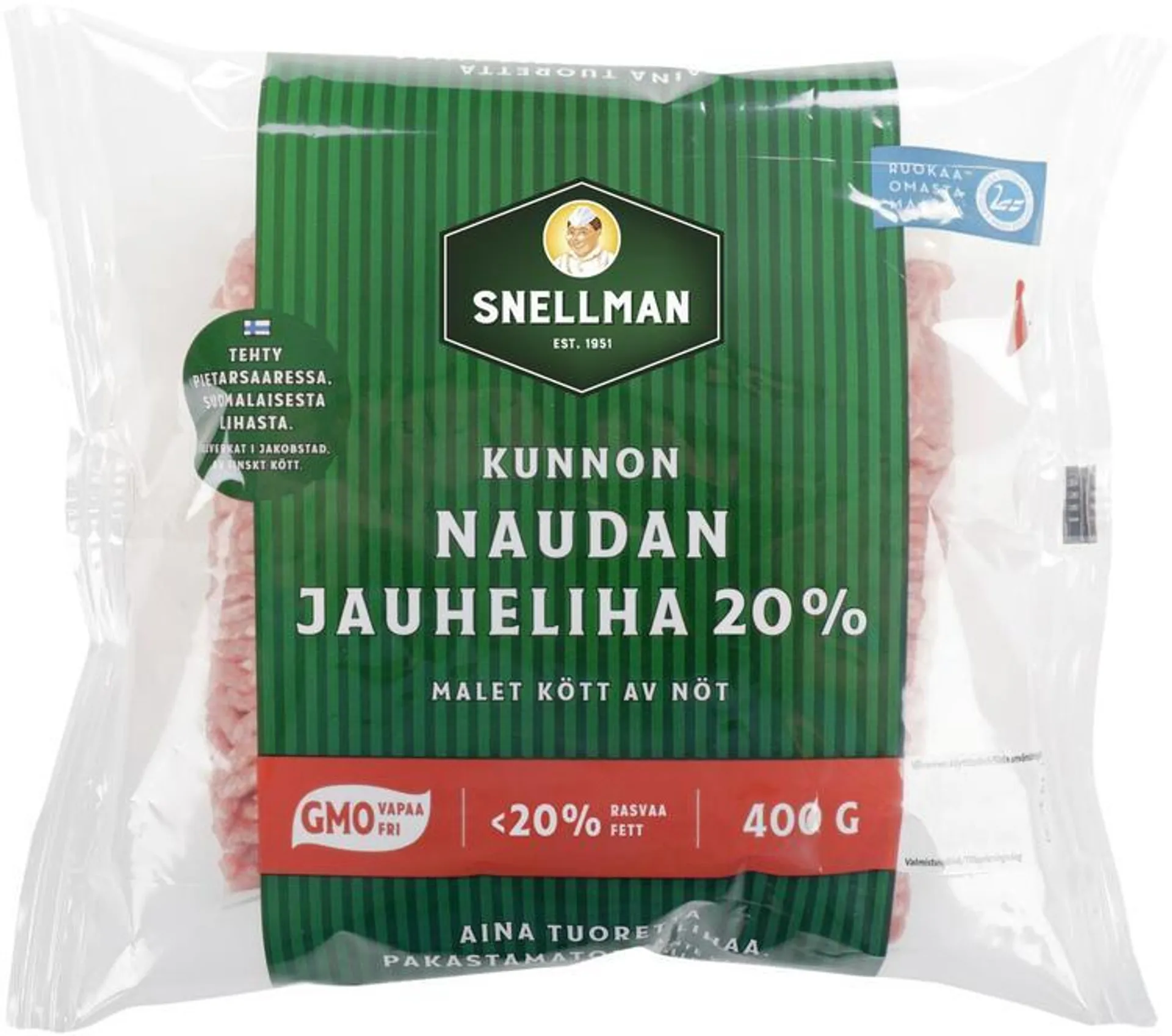 Snellman Kunnon naudan jauheliha 20 % 400 g