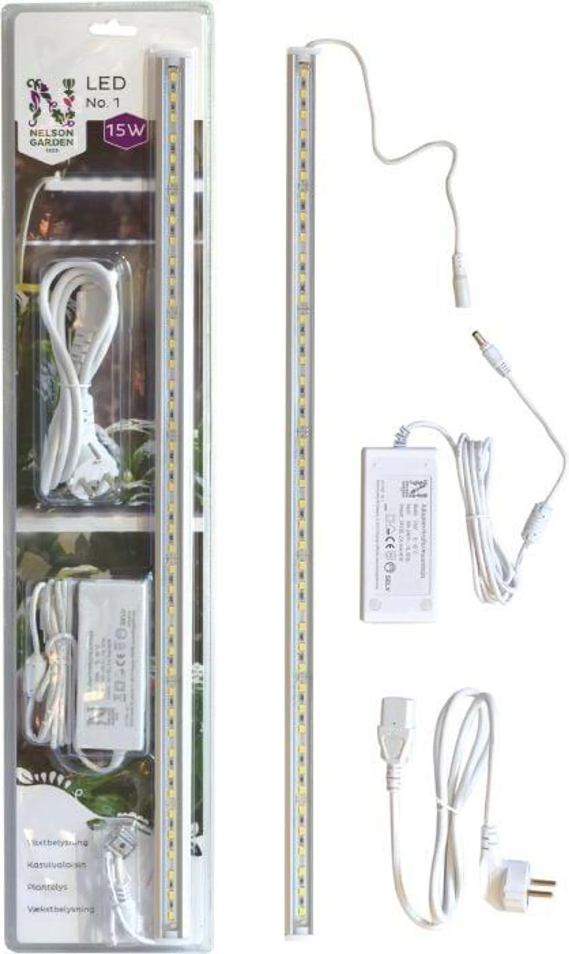 Kasvivalaisin Nelson Garden LED-lista 15W muuntajalla 60 cm