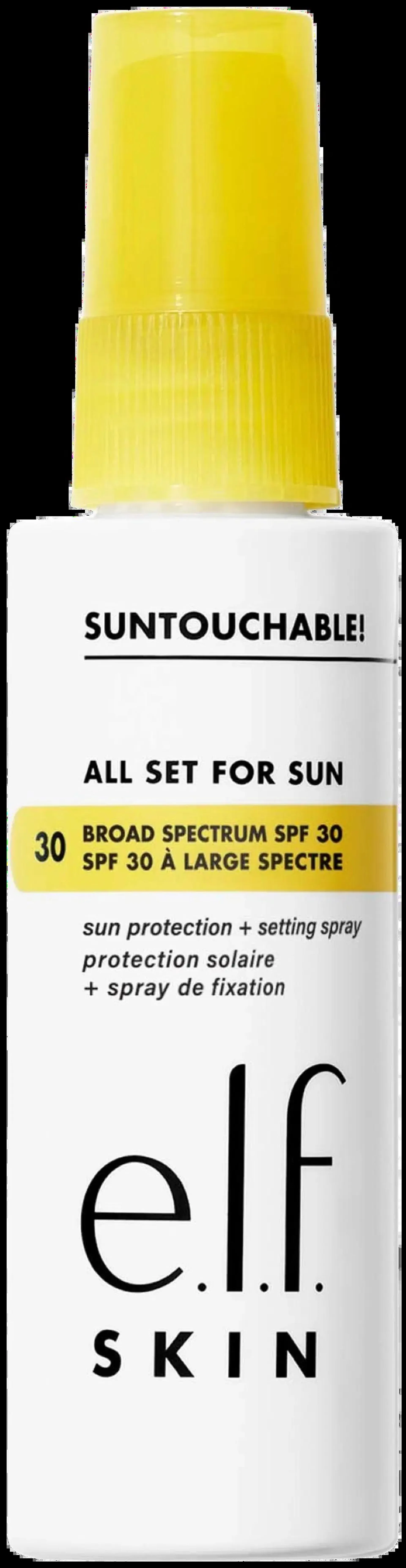 e.l.f cosmetics SKIN Suntouchable! All Set for Sun SPF 30 aurinkosuoja- ja kiinnityssuihke 60 ml