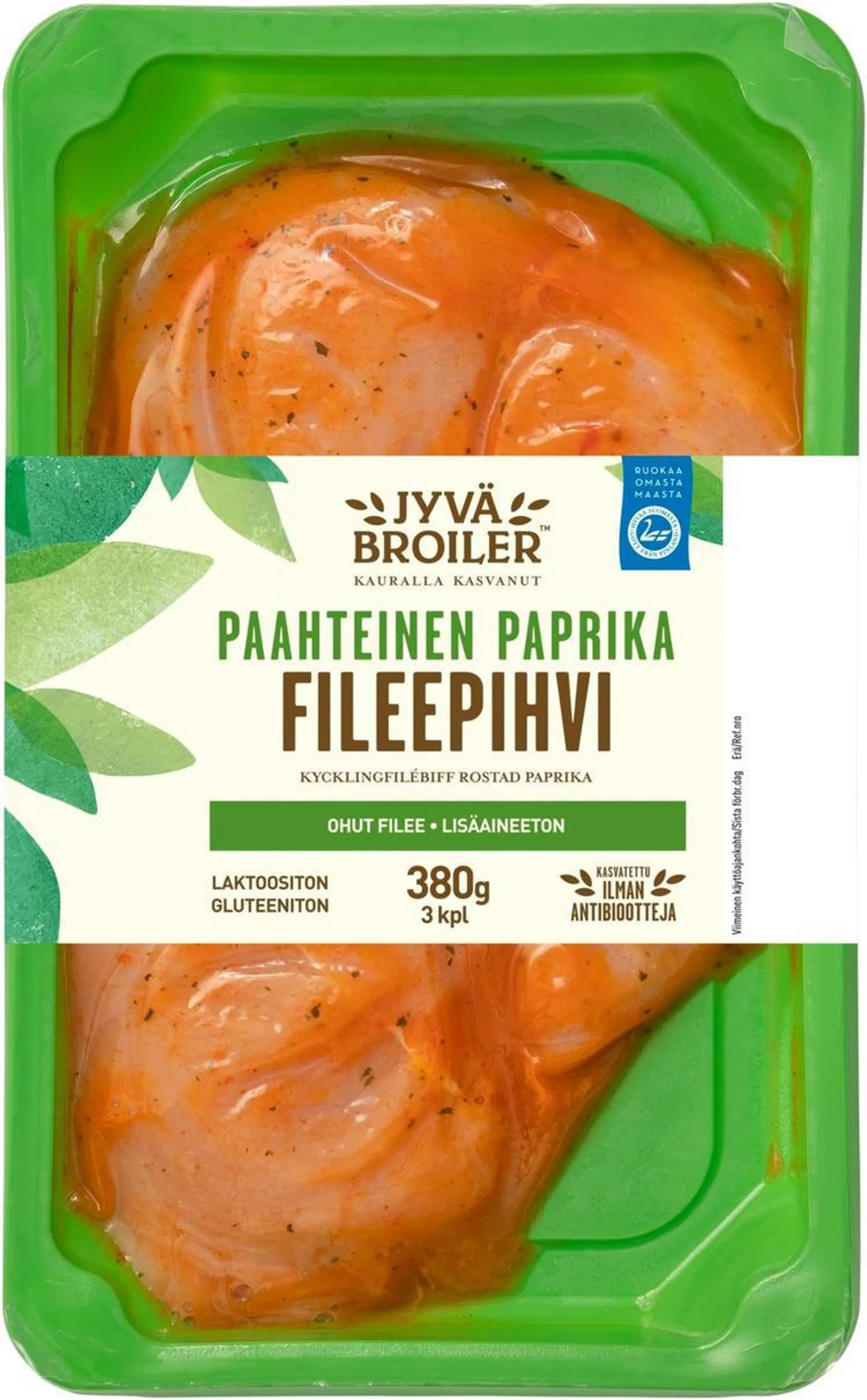 Jyväbroiler Broilerin Fileepihvi Paahteinen Paprika 380g