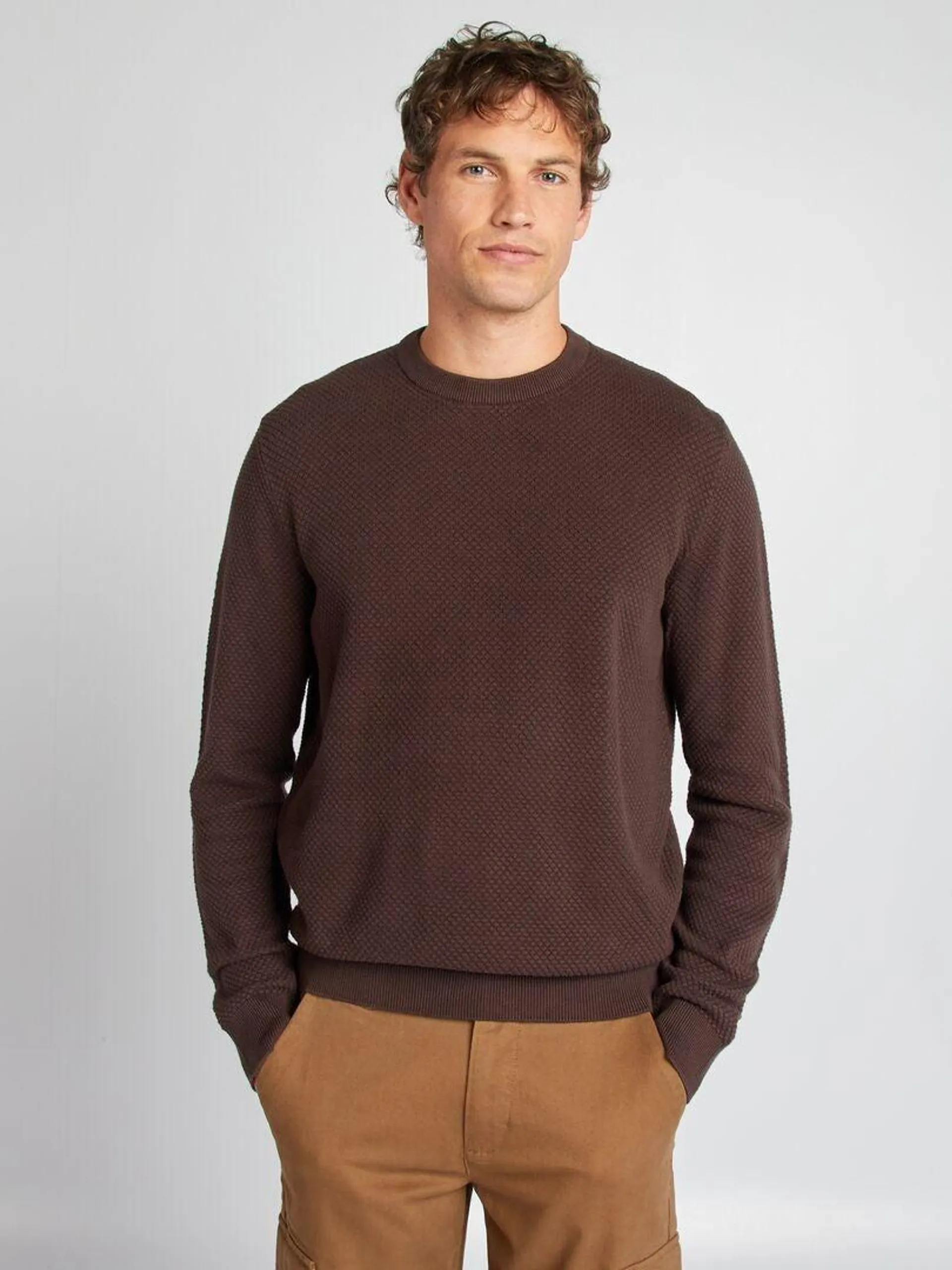 Pull en maille fantaisie - Marron