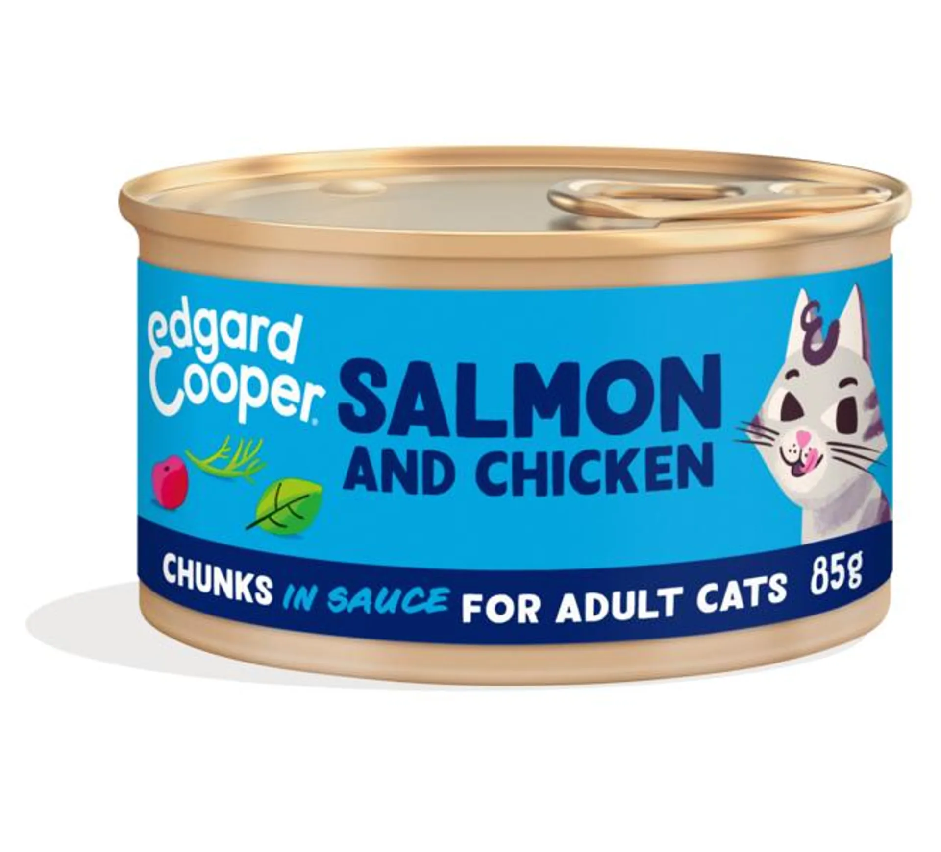 Edgard&cooper chat e adult morceaux saumon/poulet 85g