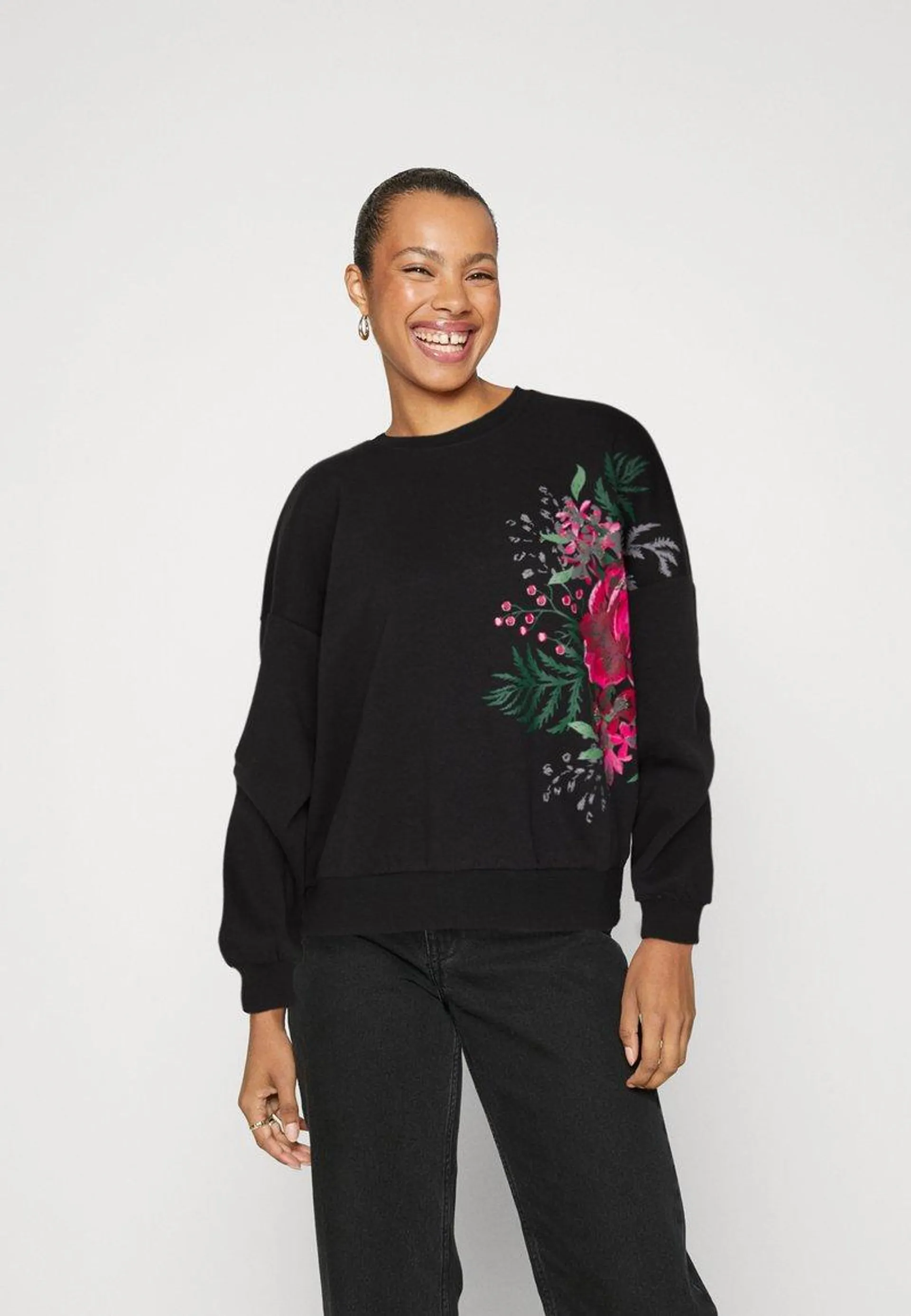 ONLWANTED FLOWERS - Sweatshirt - black