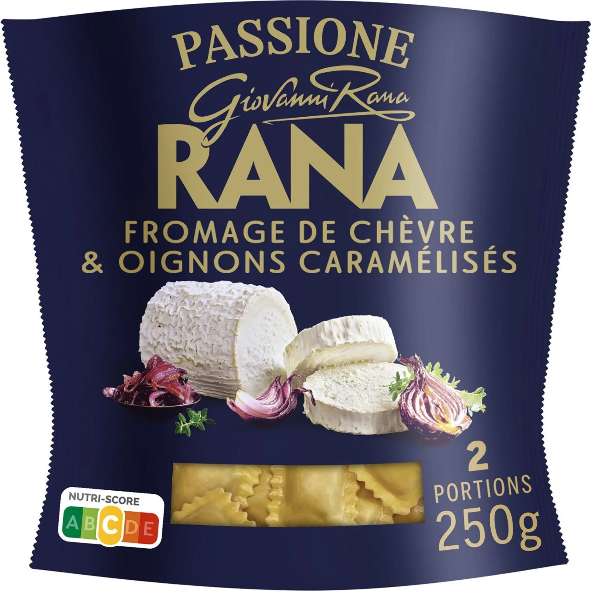 Pâtes fraîches Ravioli Fromage de chèvre & Oignons de Tropea caramélisés RANA