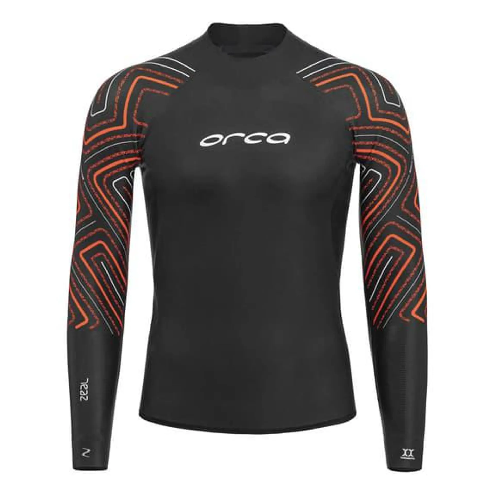T-shirt néoprène Orca Zeal Top Open Water manche longue noir orange gris
