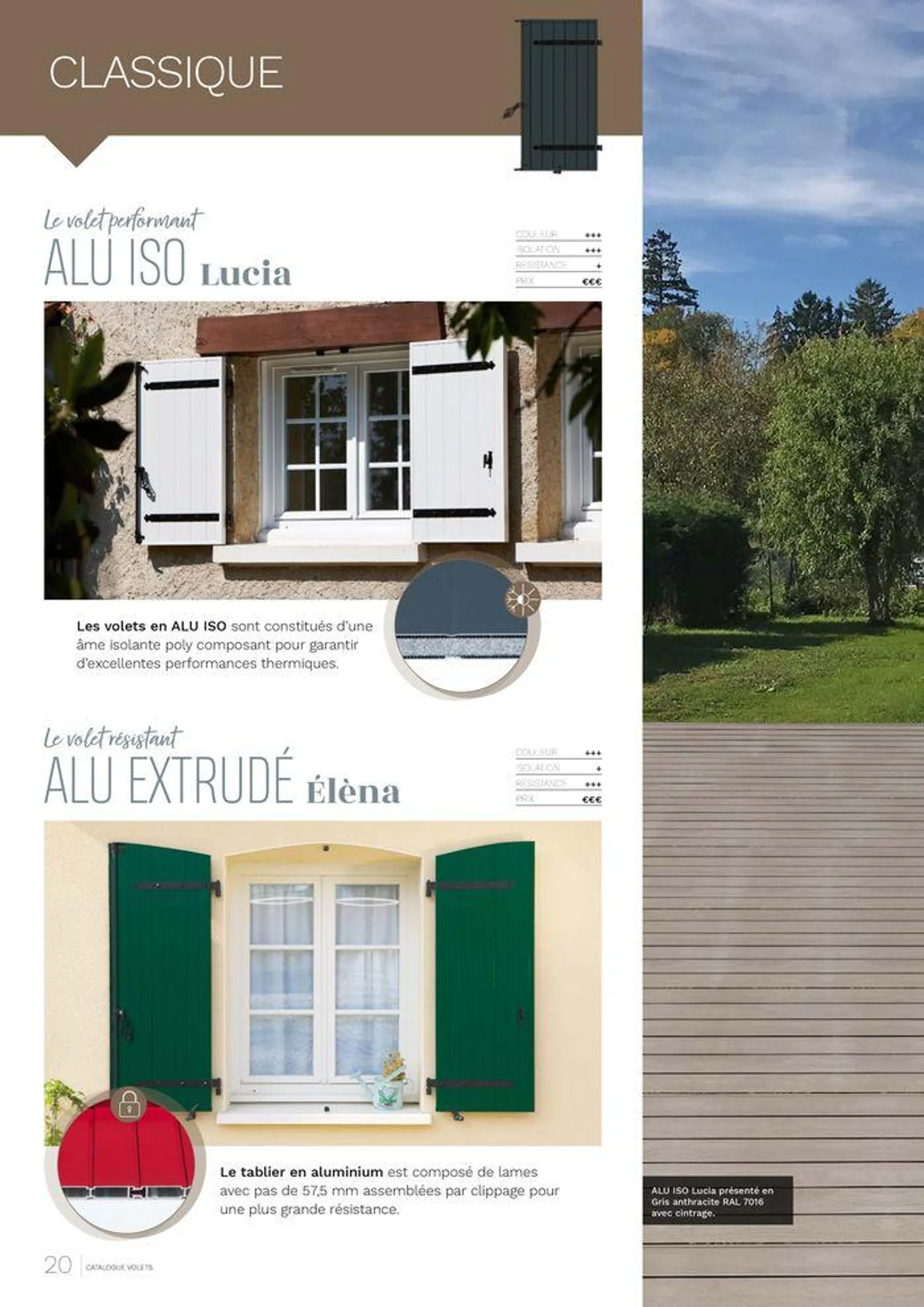 LES CATALOGUES DE MENUISERIE : FENÊTRES, PORTAILS, PORTES D'ENTRÉE ET VOLETS du 20 mai au 31 décembre 2024 - Catalogue page 20