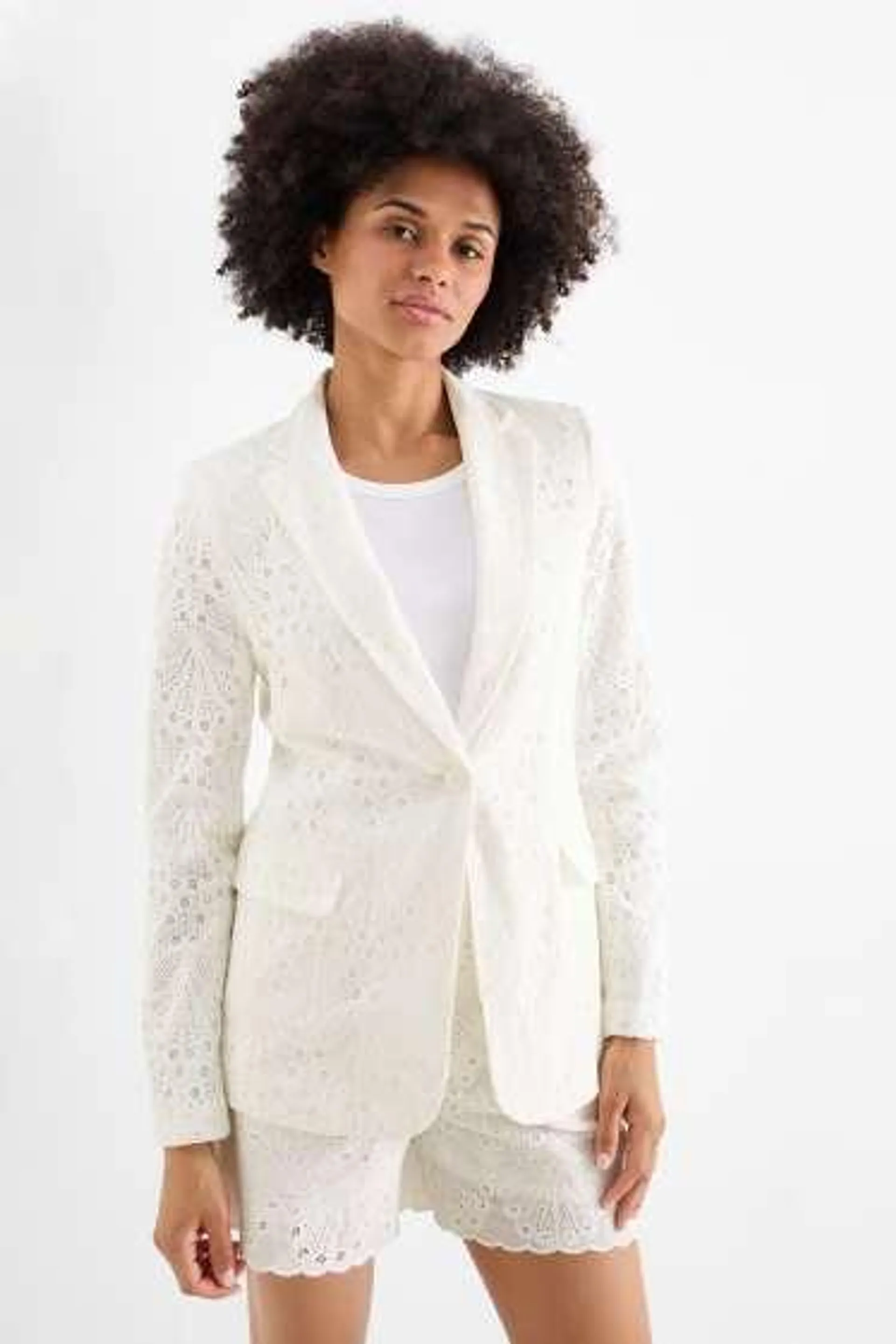 Long blazer - regular fit - broderie anglaise