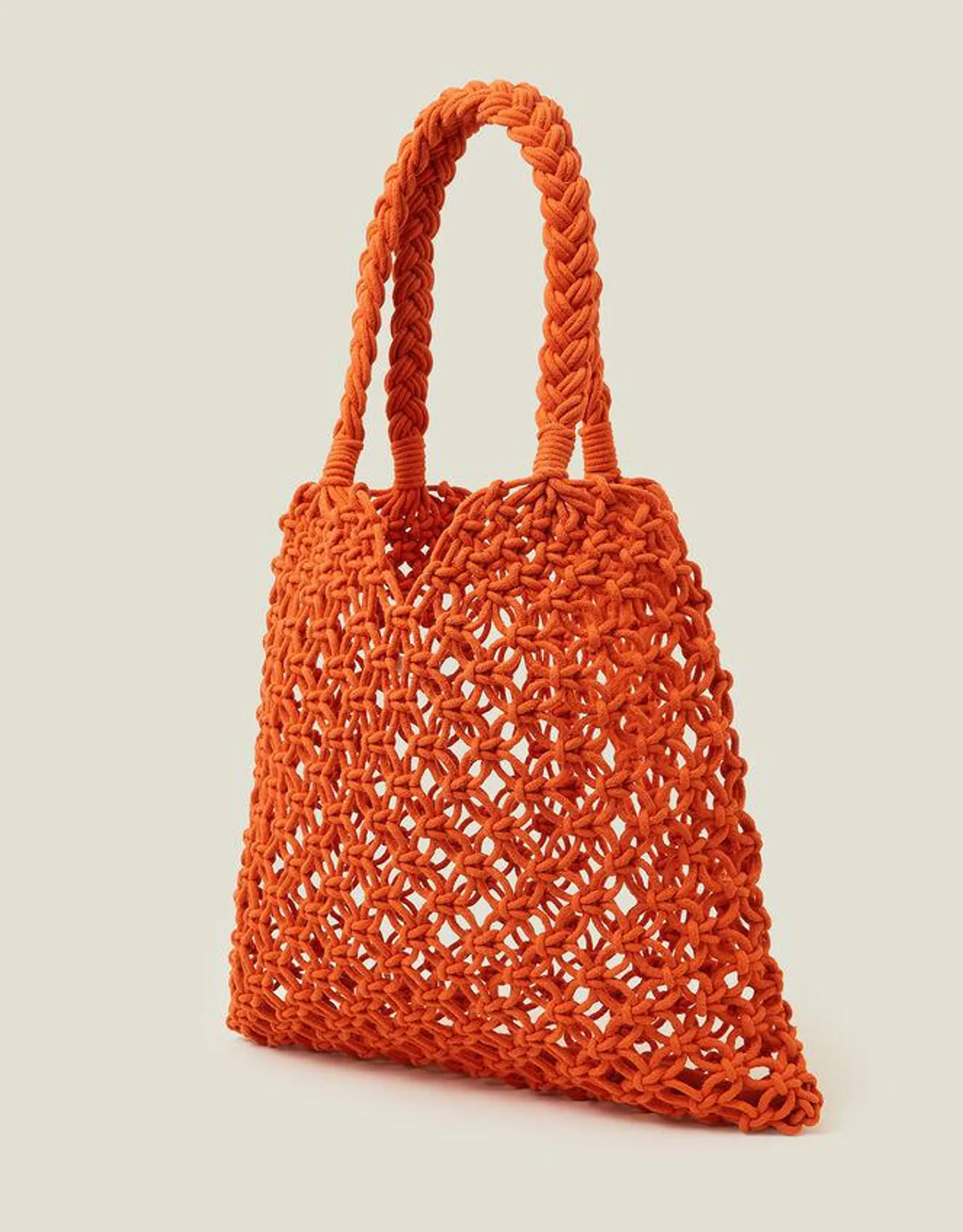 Open Weave Shopper Bag Orange