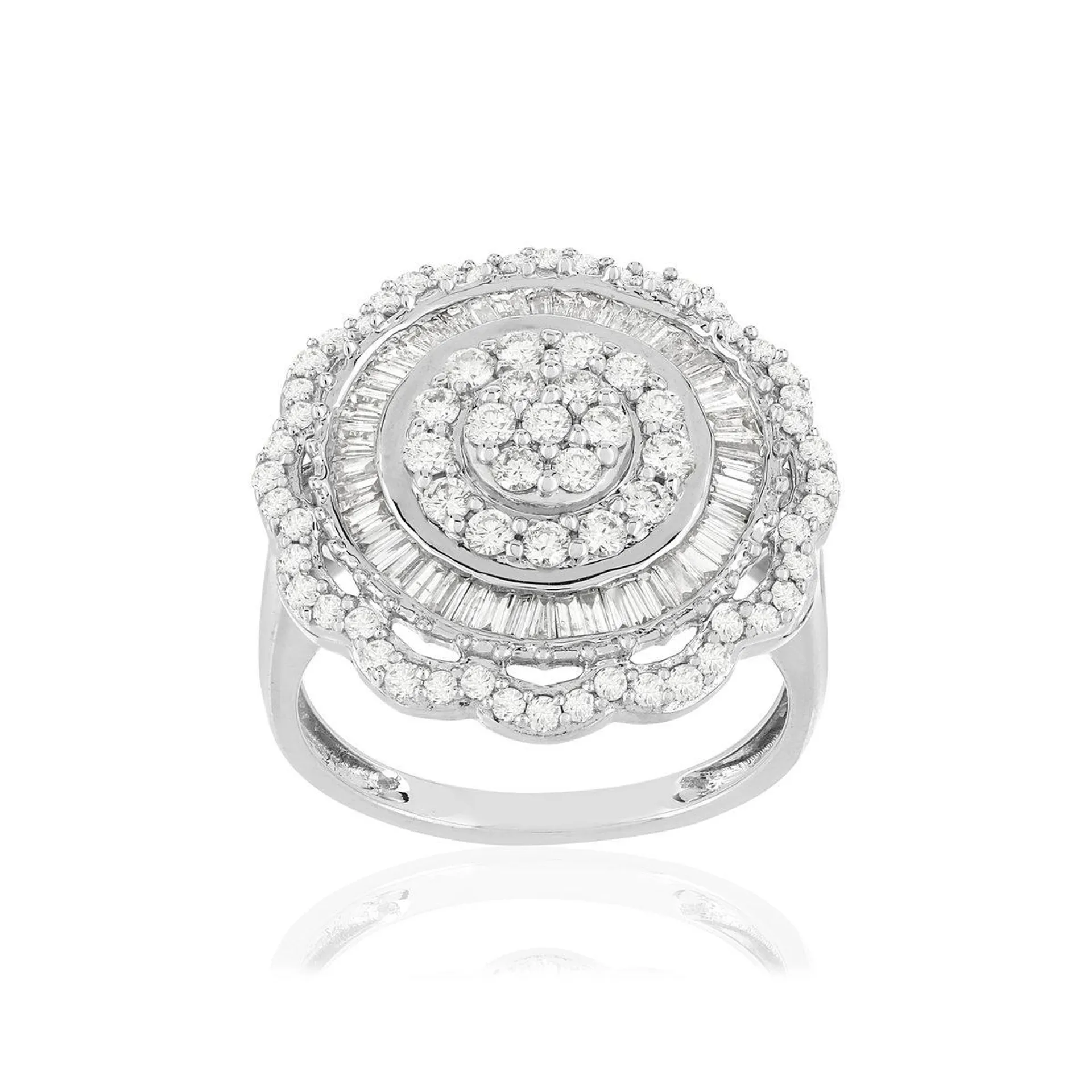 Bague or blanc 750 diamants