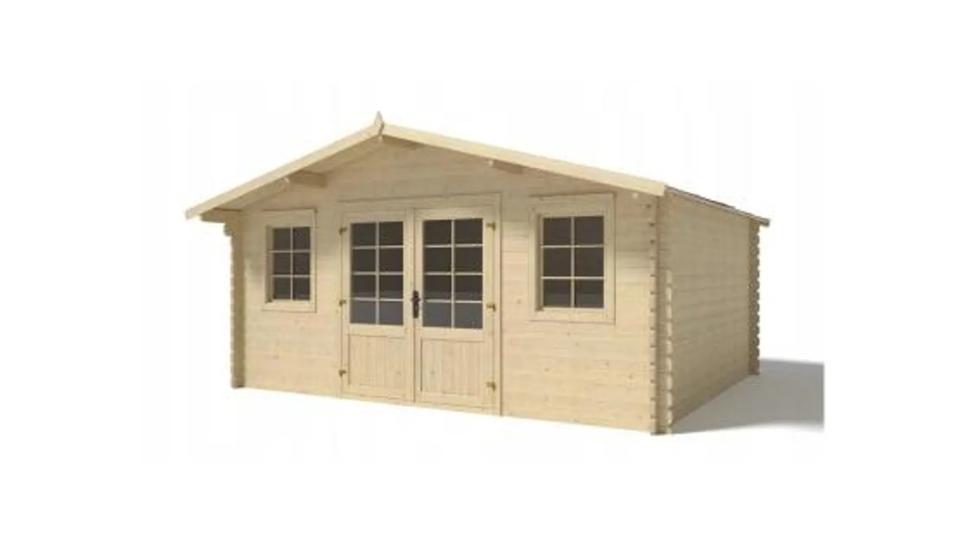 Abri de jardin en bois - 19,20m2 - 4,80x4m - Ep. 40mm - Couleur: naturel - DOM370