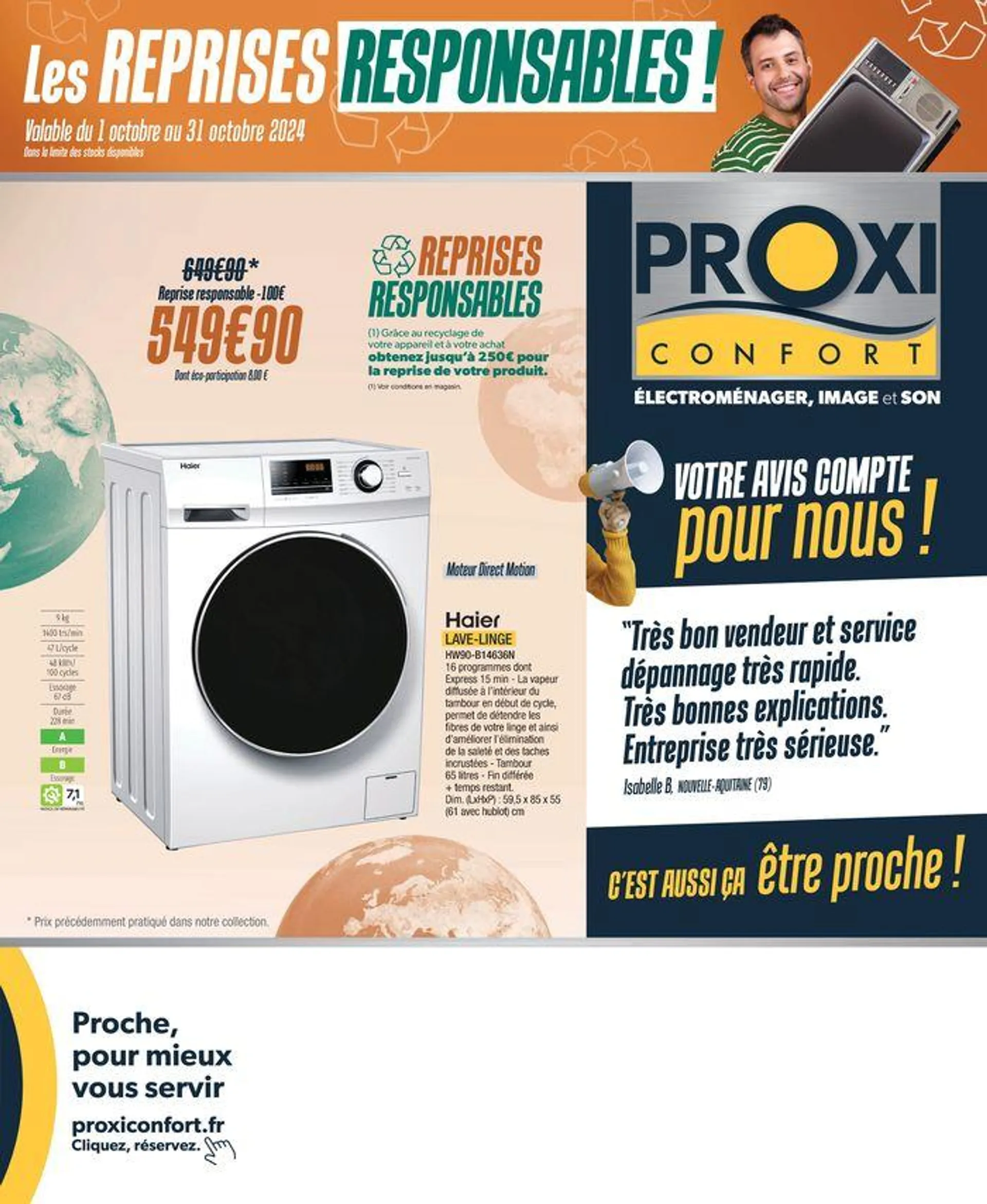 PROXICONFORT Tabloid Octobre 2024 BB du 1 octobre au 31 octobre 2024 - Catalogue page 1