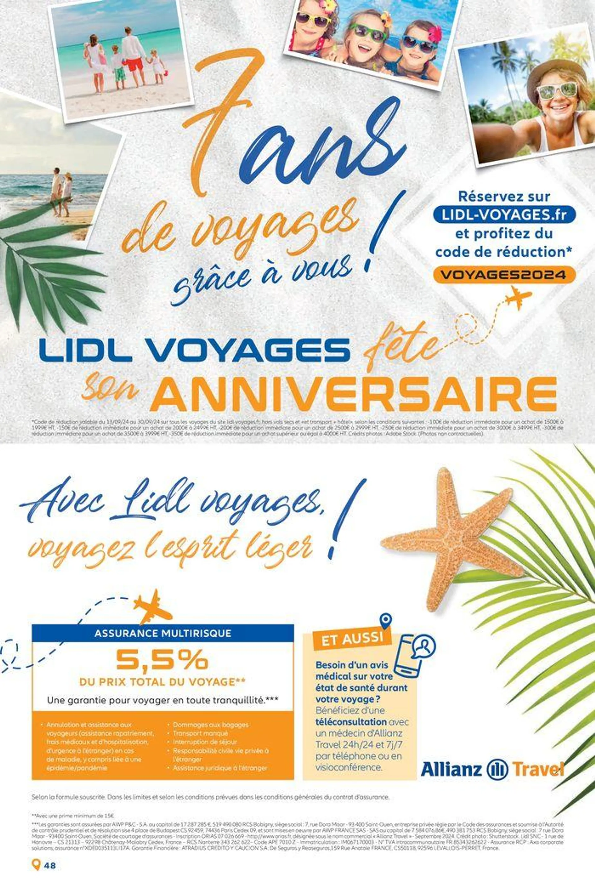 Bonnes vacances avec Lidl Voyages ! du 11 septembre au 9 décembre 2024 - Catalogue page 48