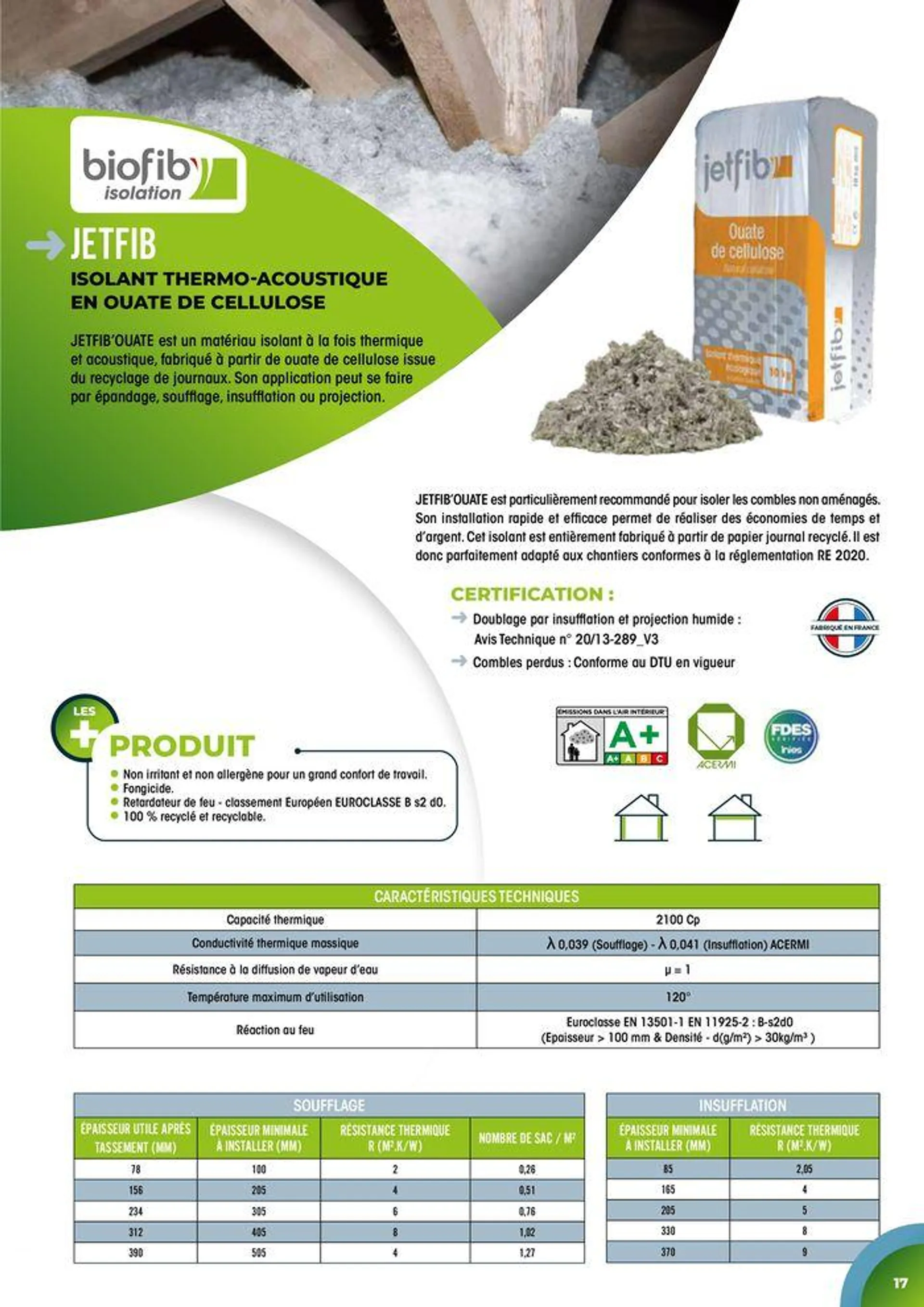 Isolation Biosourcée & recyclée du 1 juillet au 31 juillet 2024 - Catalogue page 17