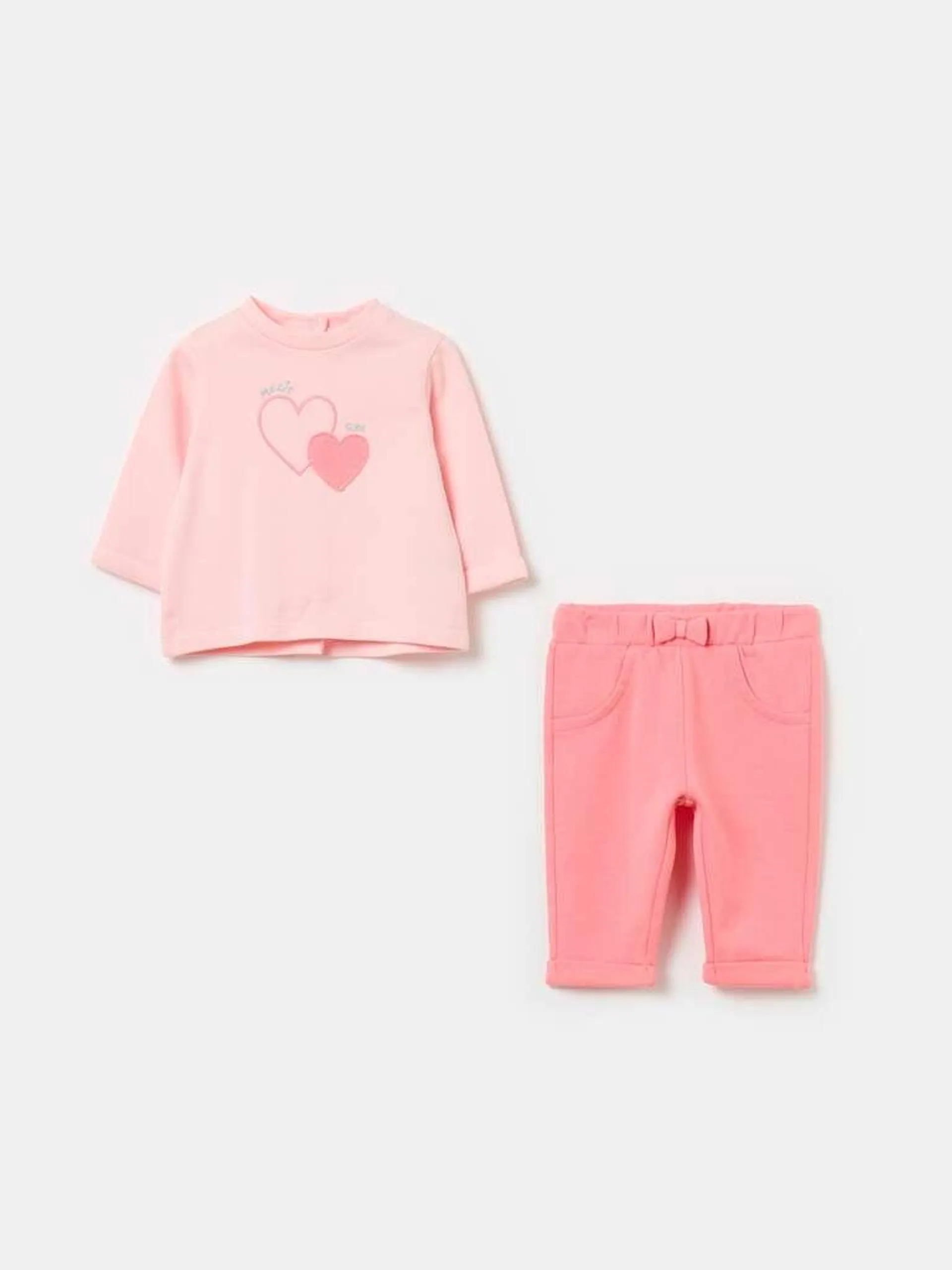 Organic cotton jogging set with embroidery Rose