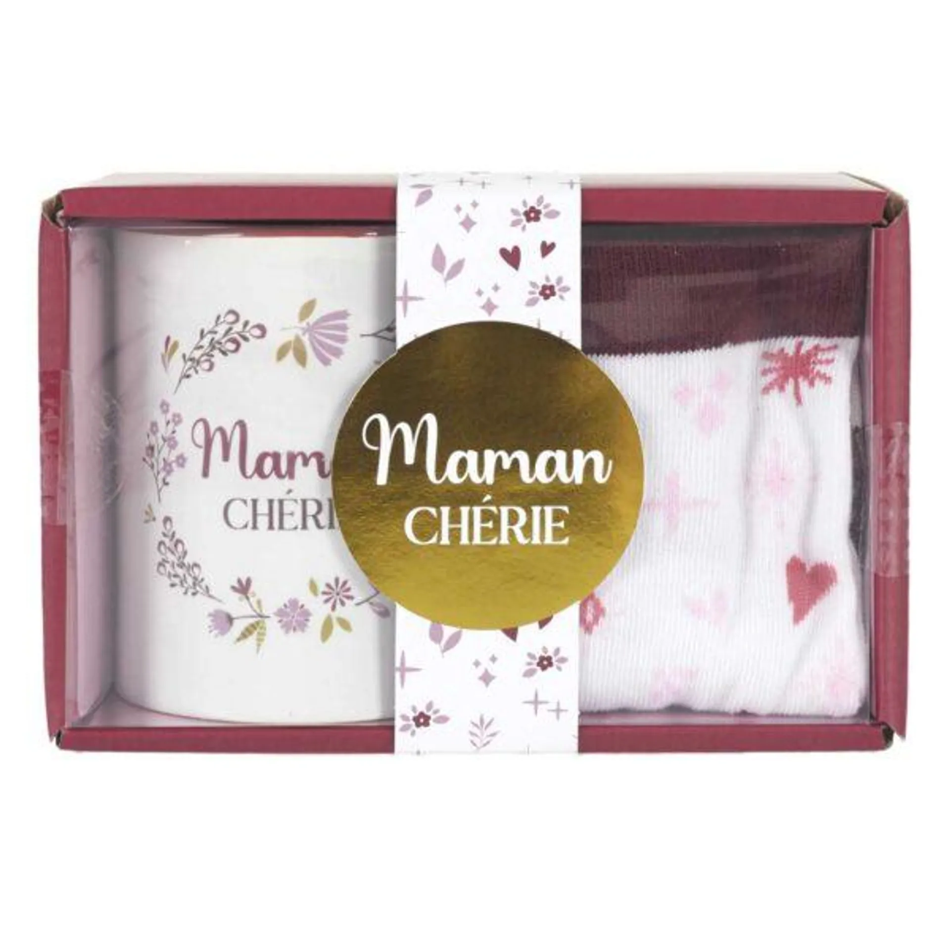 Coffret Maman chérie mug et chaussettes