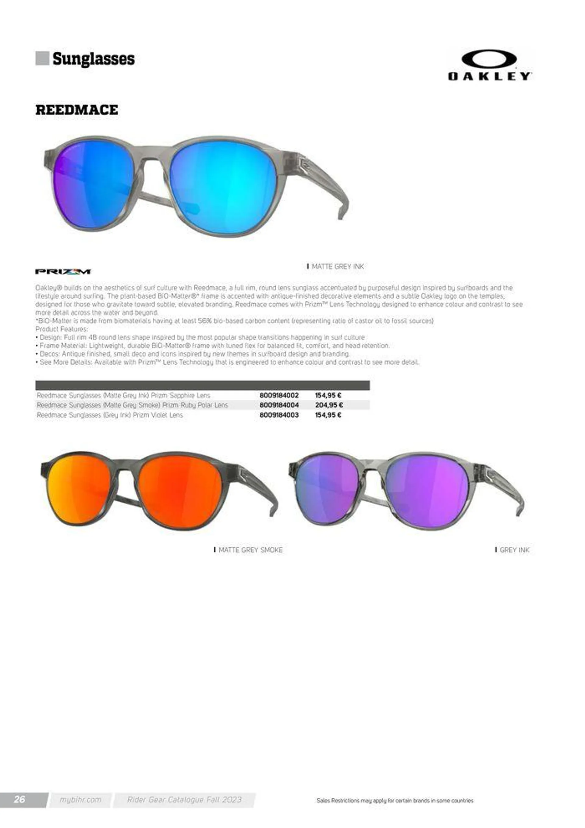 Lunettes de soleil OAKLEY Automne 2024 - 26