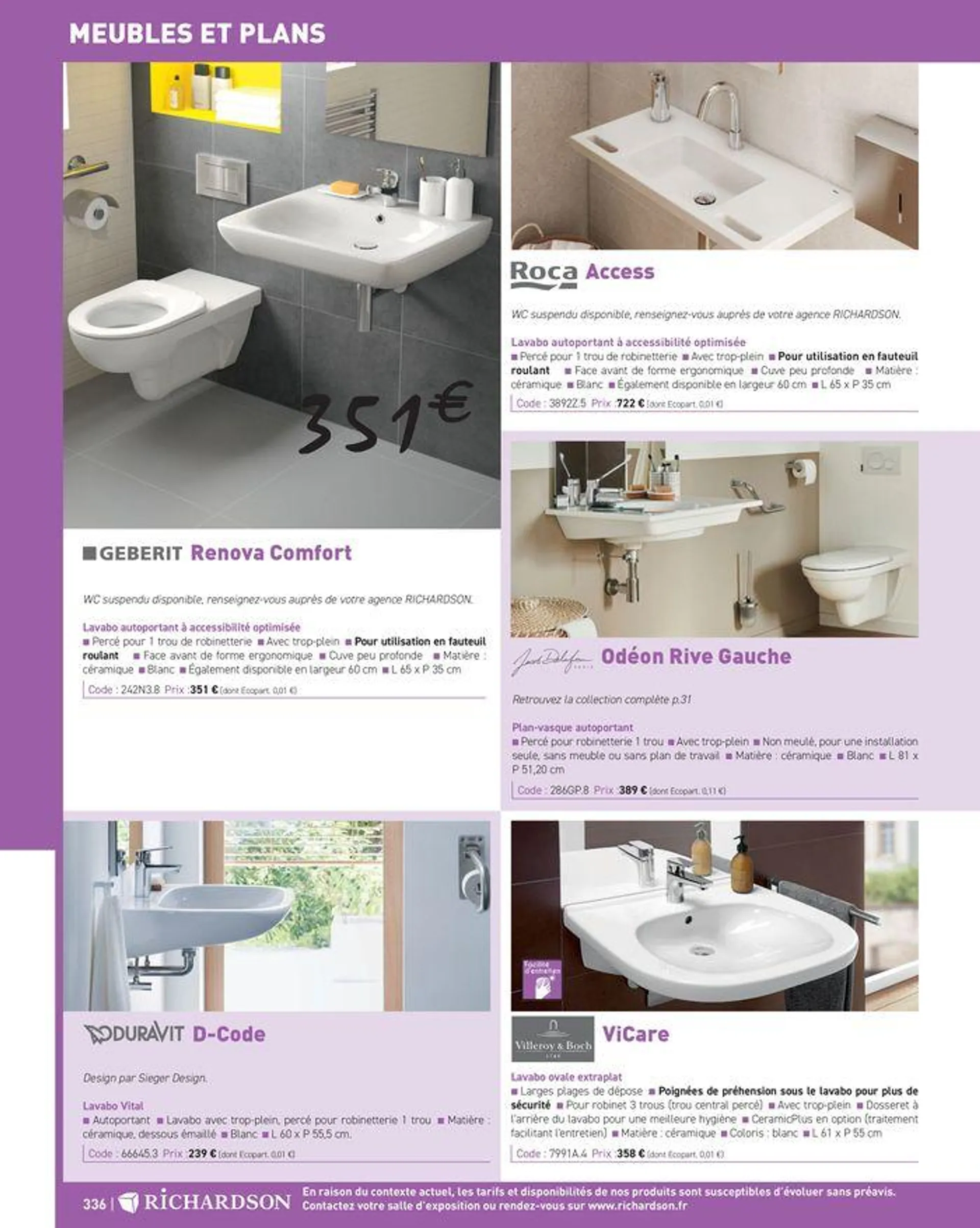 Salle de bains et carrelage 2024 du 23 mai au 31 décembre 2024 - Catalogue page 338