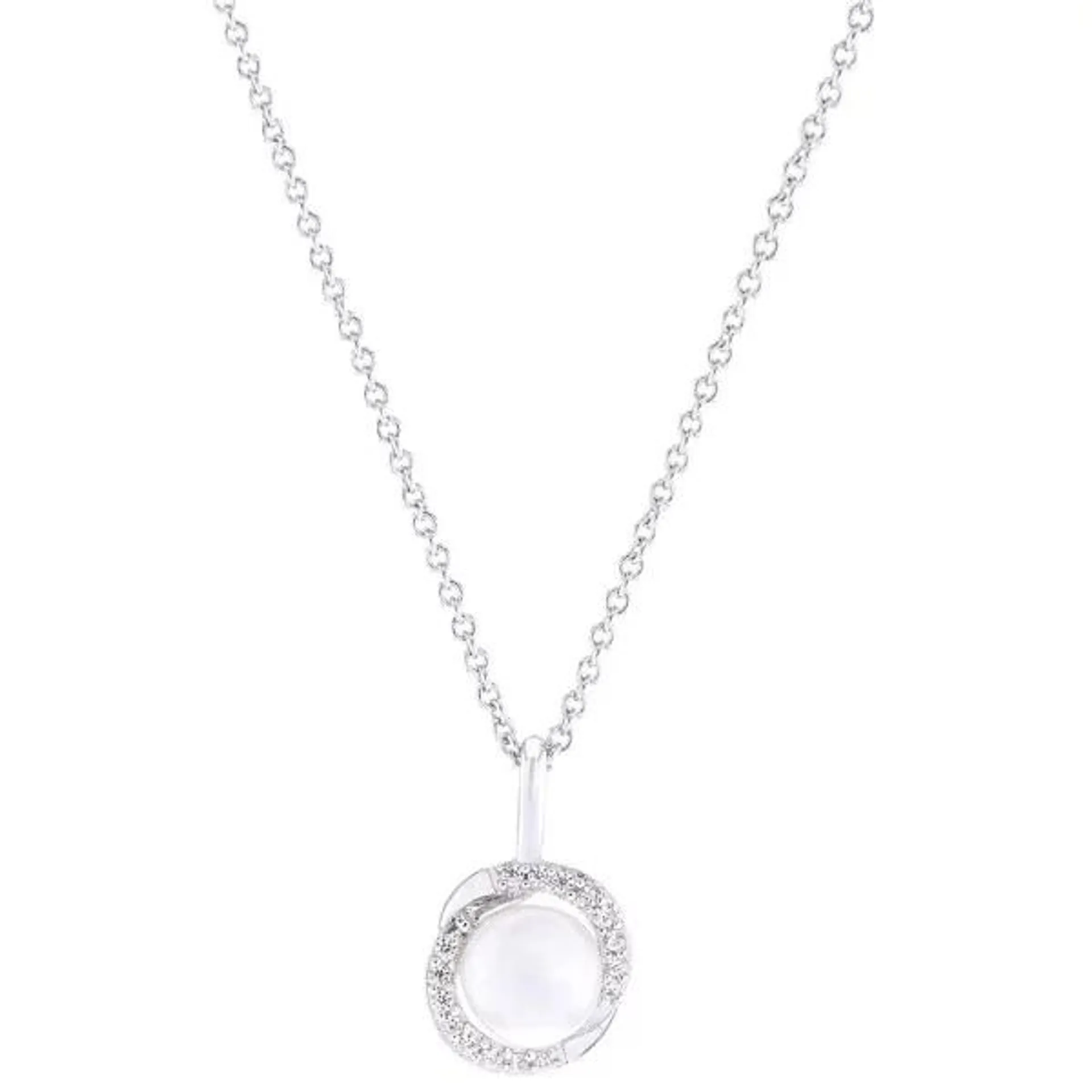 Collier en Argent, Perle de Culture Eau Douce et Oxyde de Zirconium