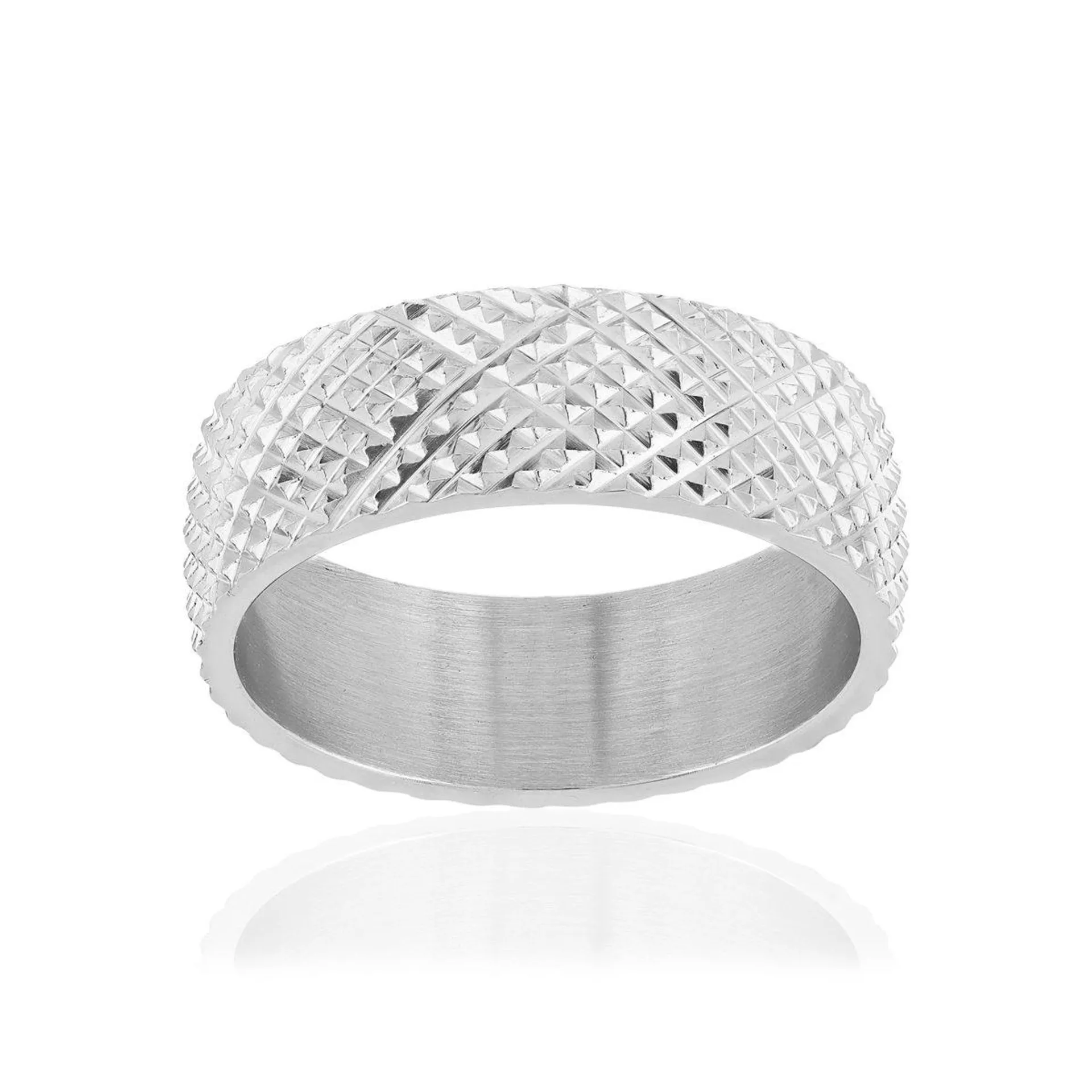 Bague acier gris