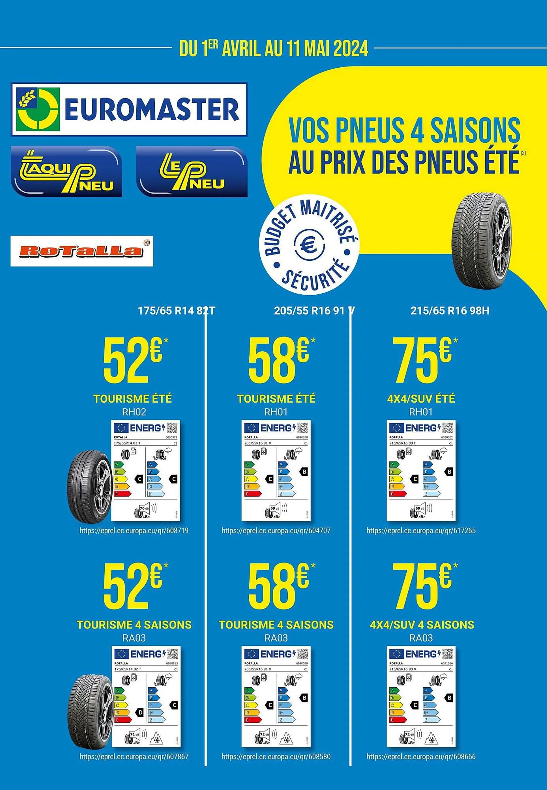 Catalogue Euromaster du 31 mars au 11 mai 2024 - Catalogue page 4